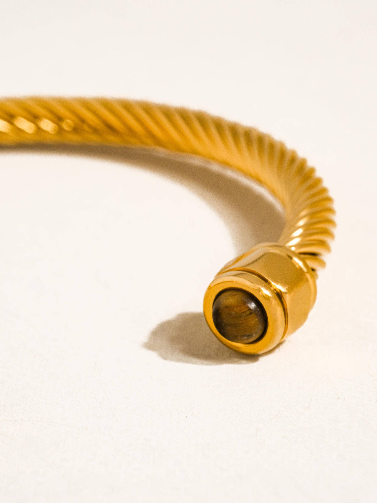 Flanerie Vail 18K Gold Non-Tarnish Stone Braided Bangle
