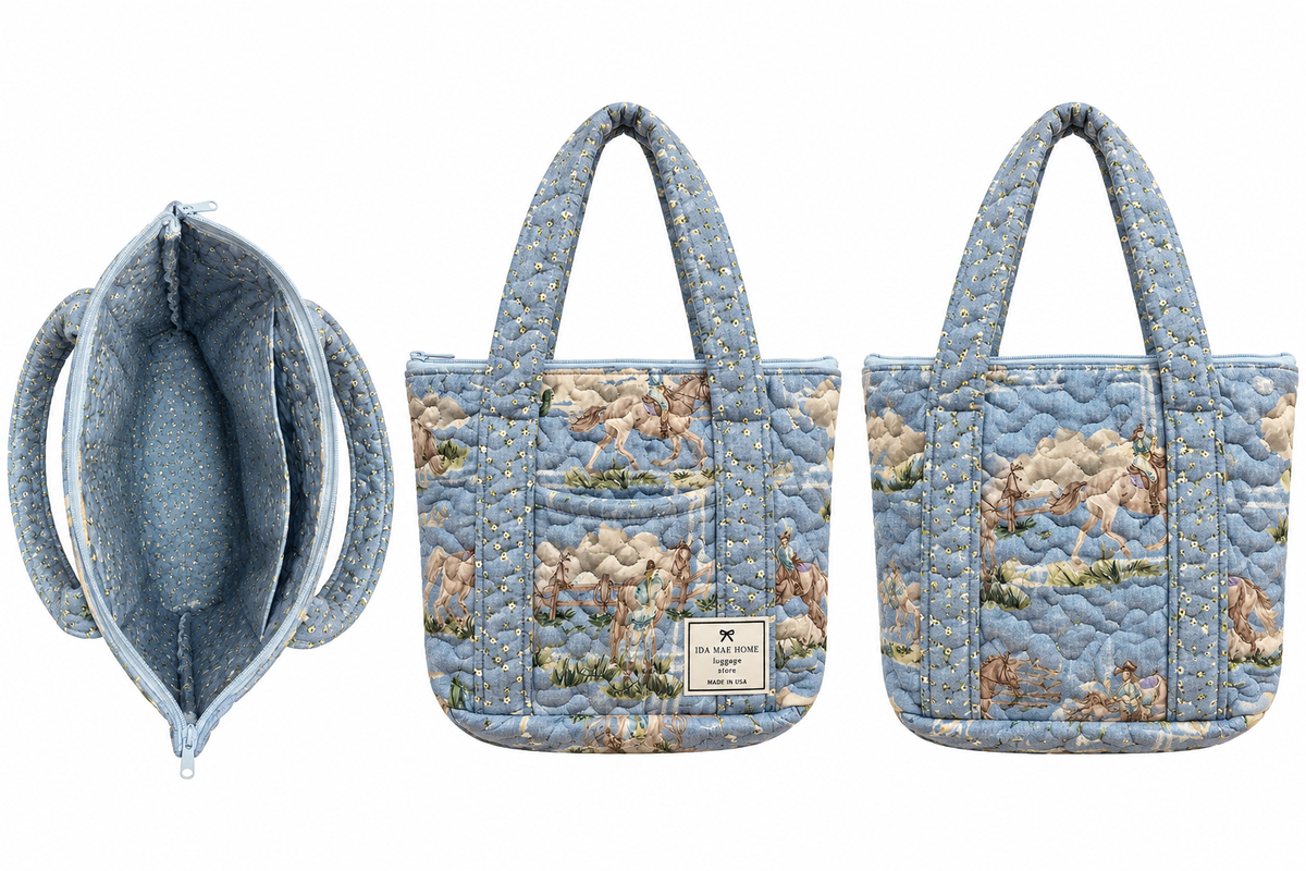Ida Mae Home Desert Daughters Chambray Zipper Tote