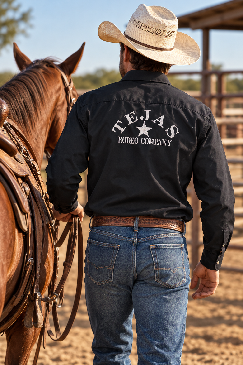 Wrangler George Strait X Tejas Rodeo Co. Men's Solid Long Sleeve Shirt