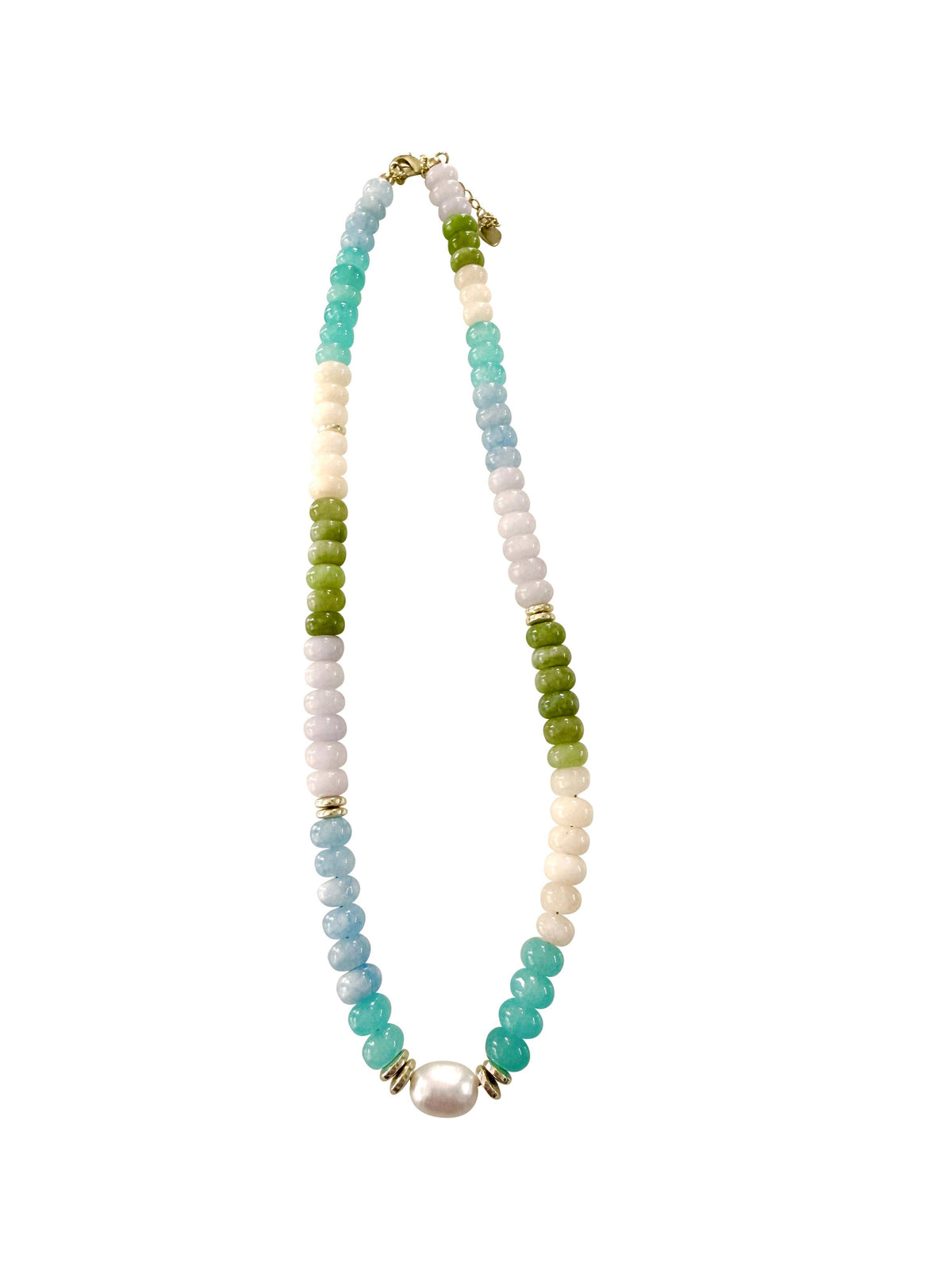 Gemelli Karla Beaded Pearl Necklace- Blue/Green Mix