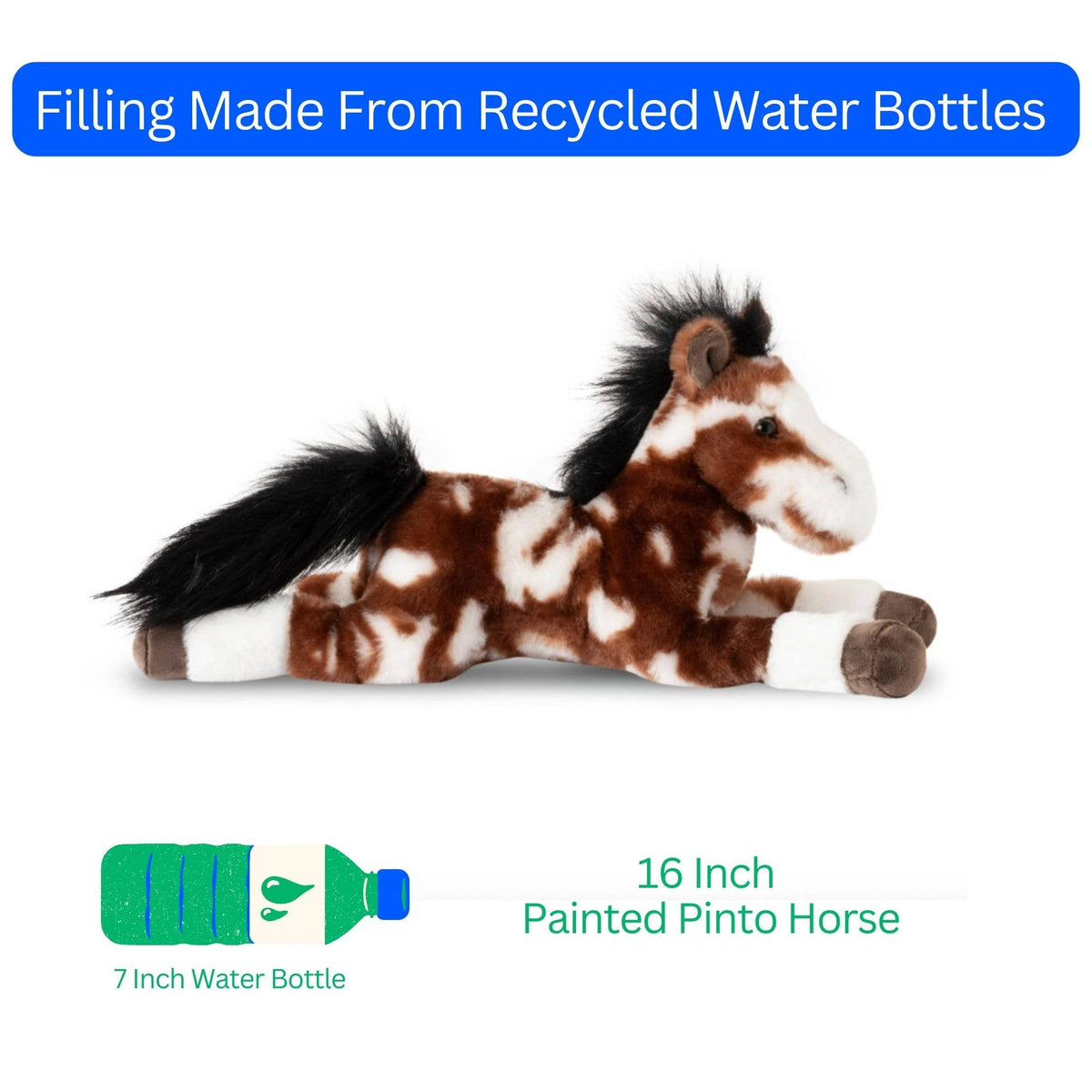 Zoologee Wild Onez Painted / Pinto Horse Floppy Medium 16" (39cm) Farm/Barnyard Animal