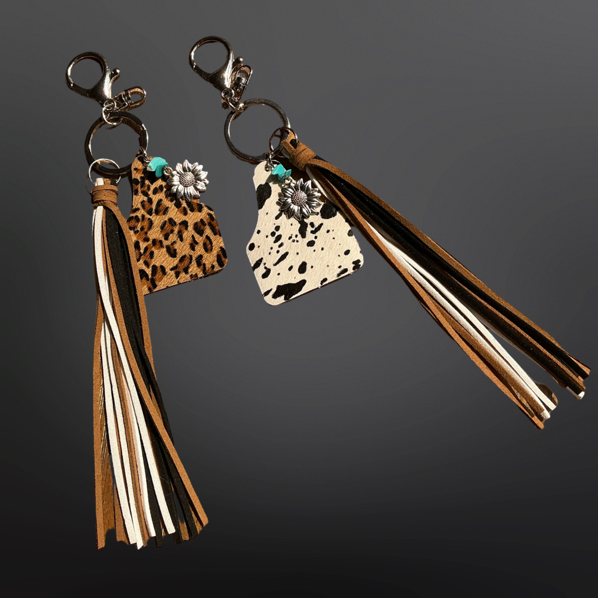 Westrian International Cow Tag Tassel Vegan Leather Keychain