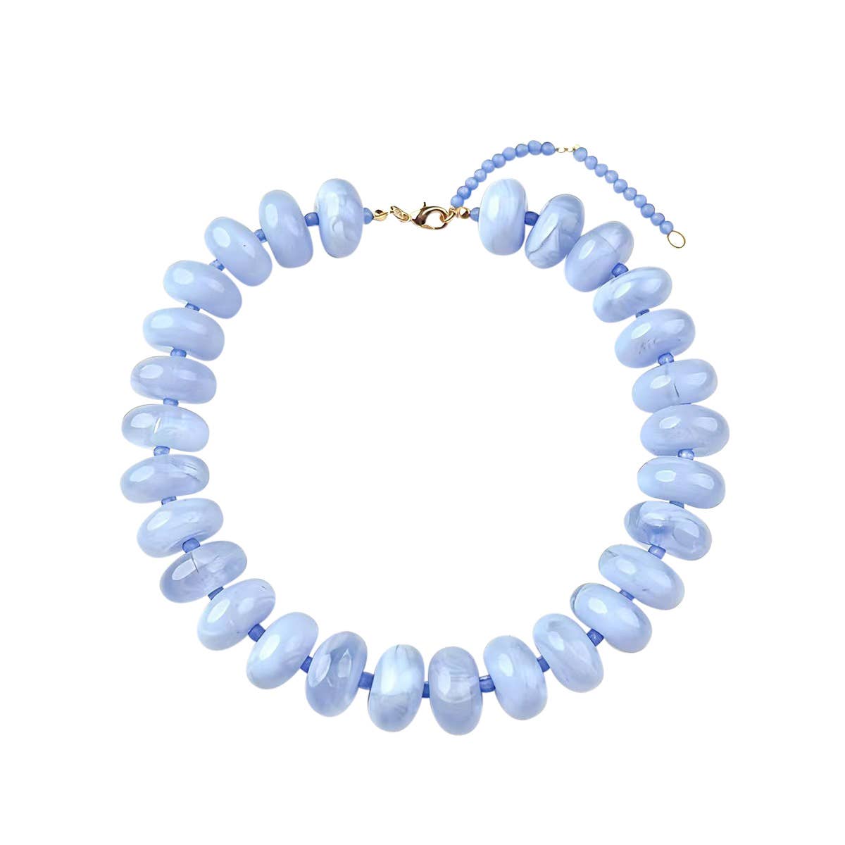 Gemelli Bailey Chunky Beaded Necklace- Light Blue