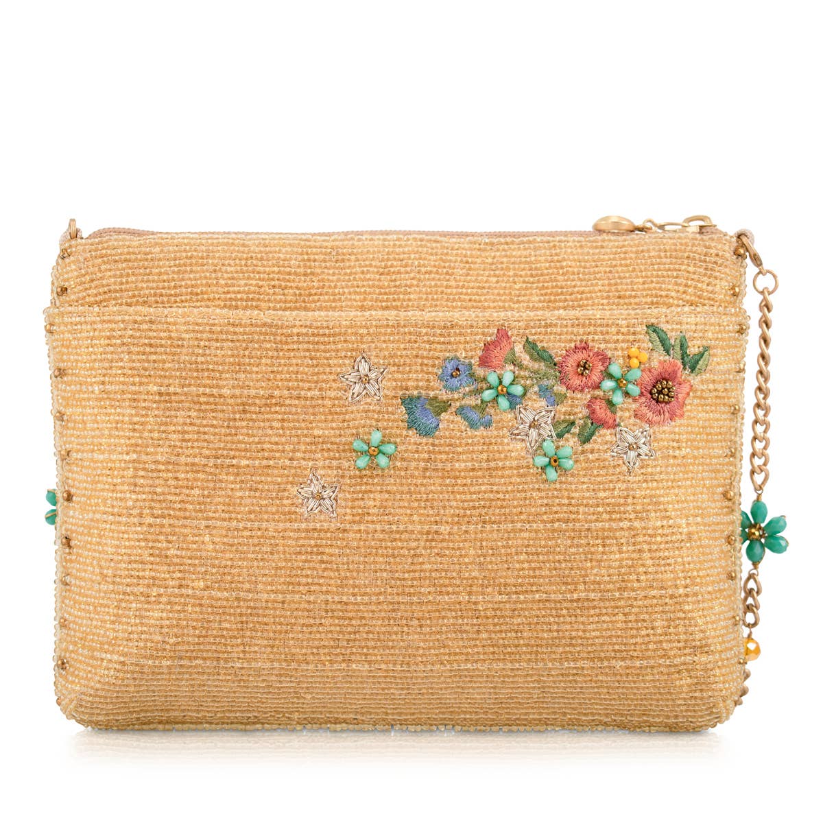 Mary Frances- Iron Luck Beaded Horseshoe and Floral Crossbody Bag
