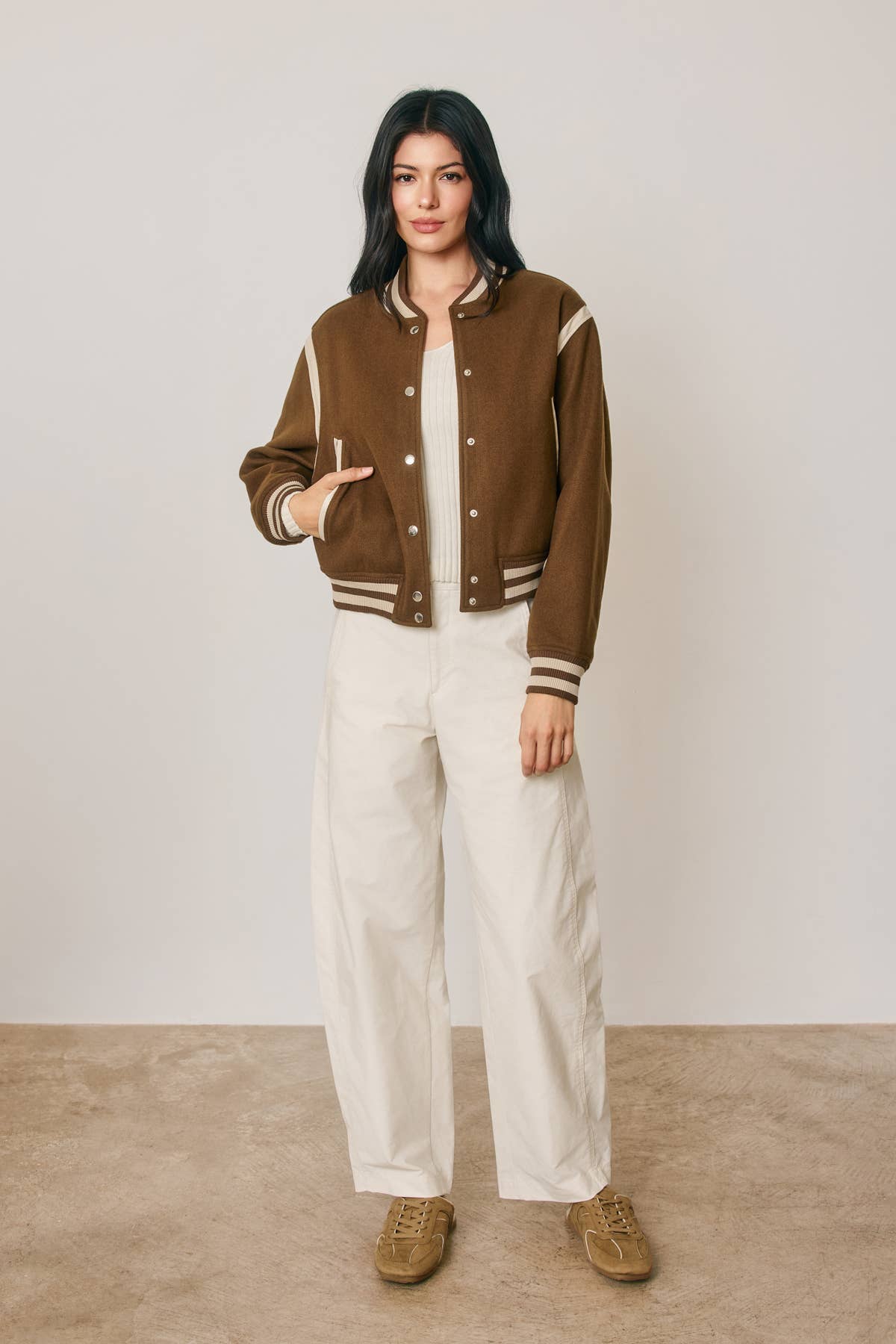 Shrunken Varsity Bomber Jacket