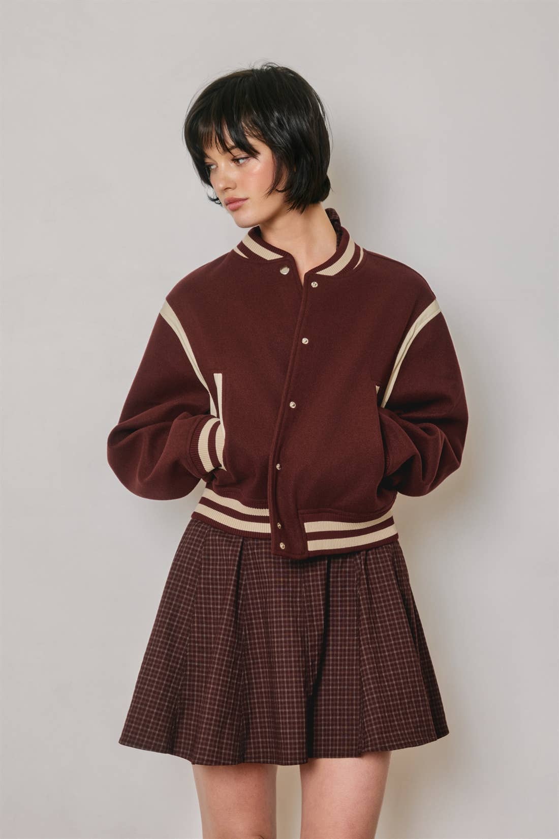 Shrunken Varsity Bomber Jacket