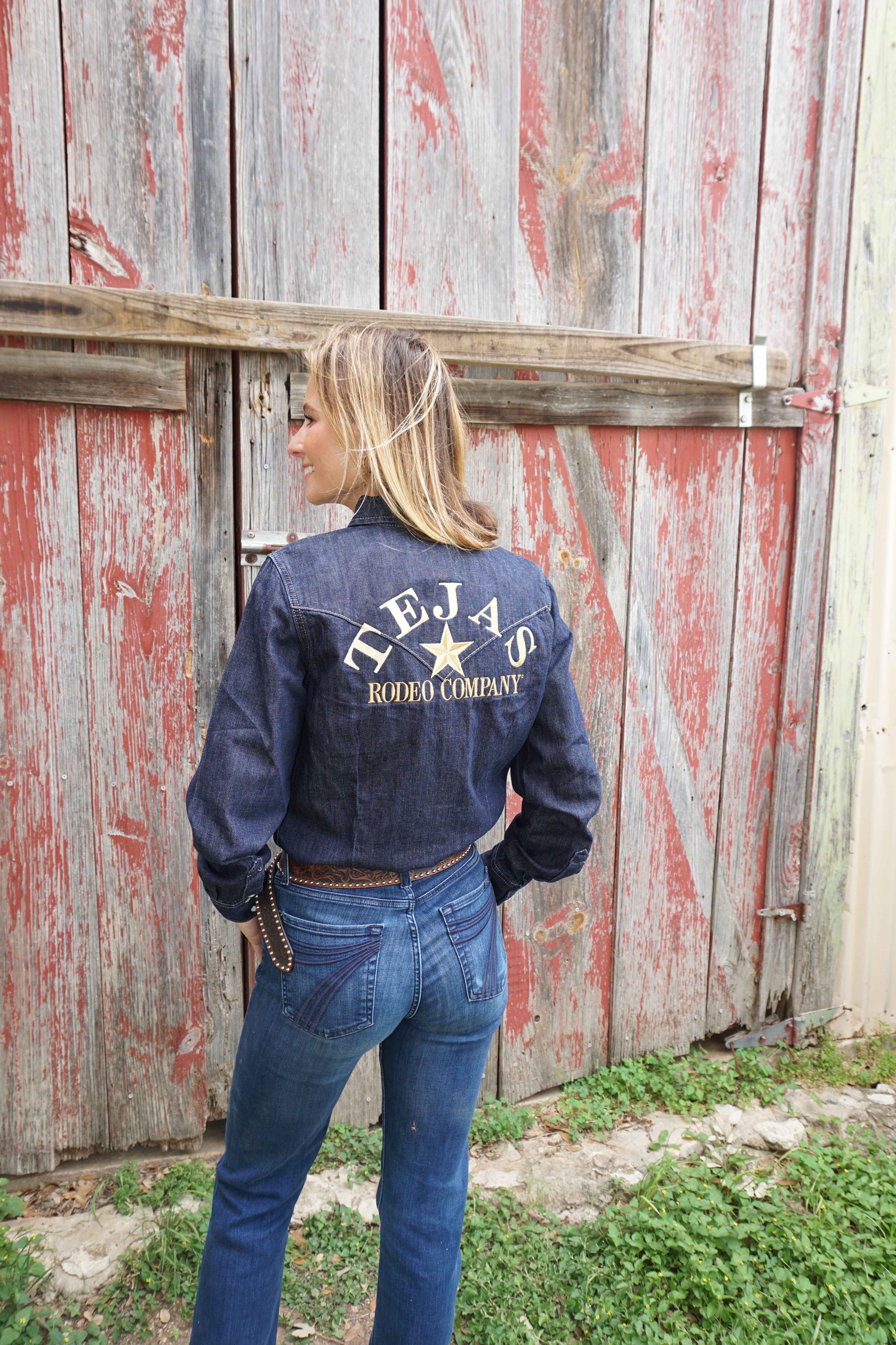 Wrangler Women's Long Sleeve Snap Denim Shirt