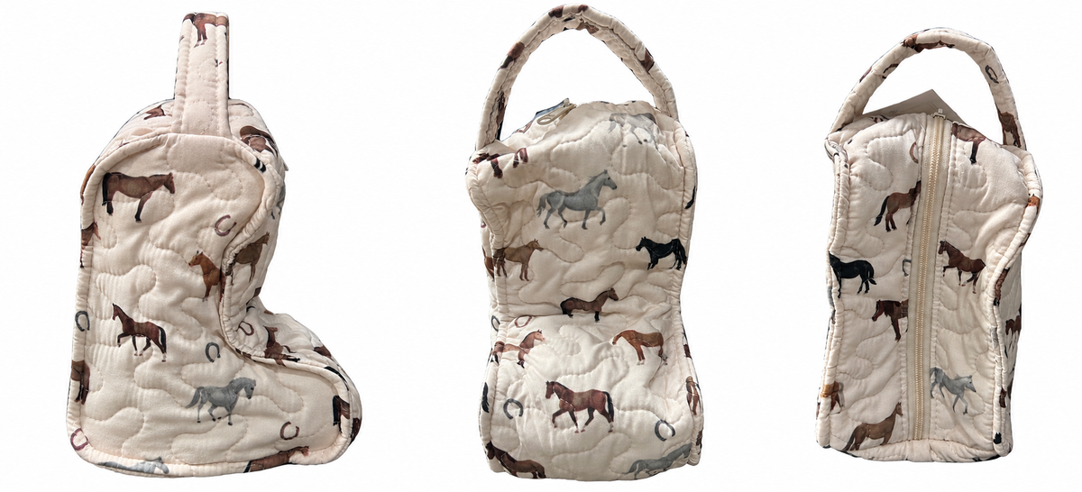 Ida Mae Home Meadow Herd Icon Linen Baby Boot Bag
