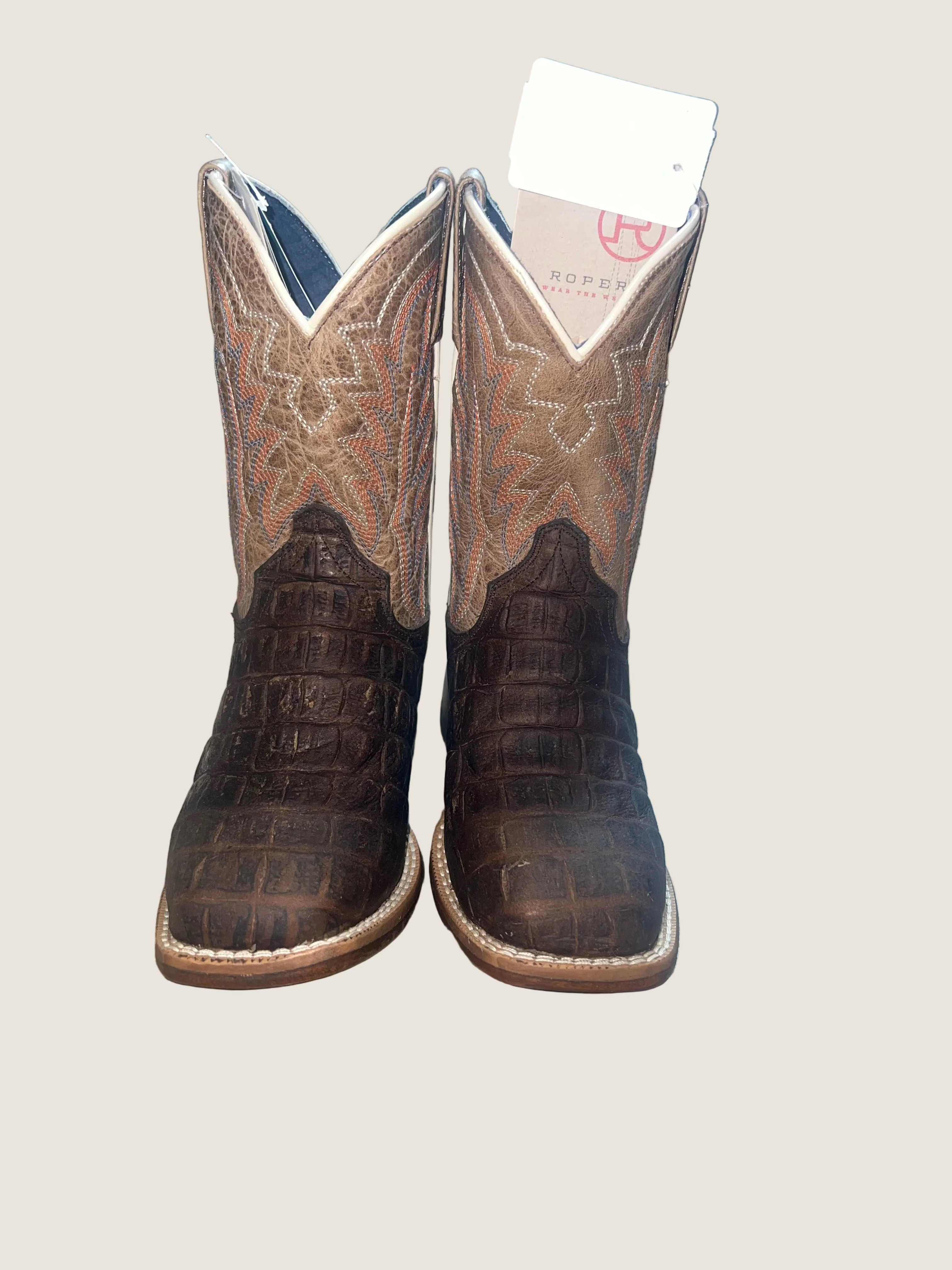 Roper Little Kids Gator Brown Cowboy Boot