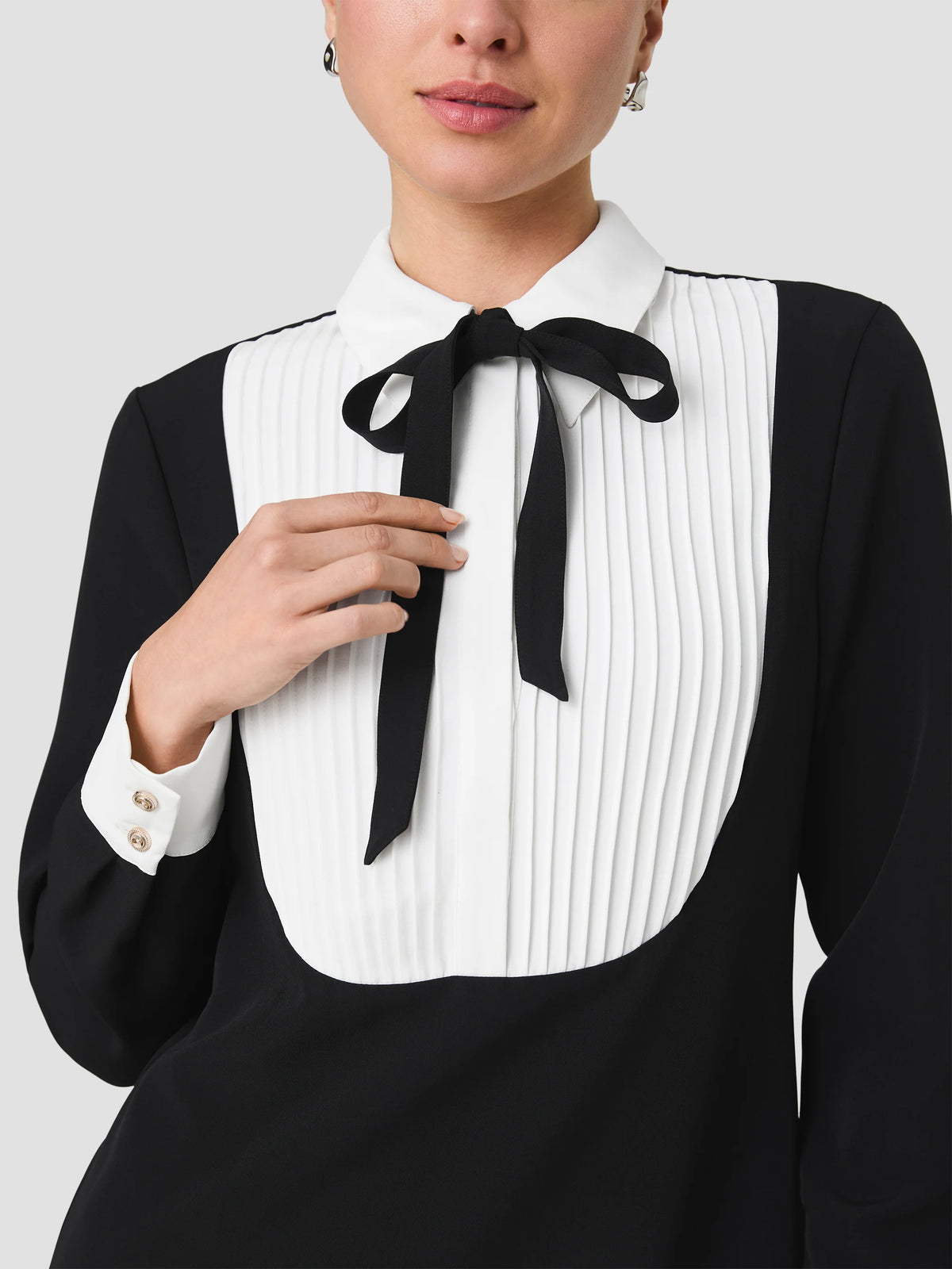 French Connection Echo Combo Cristi Crepe Mini Dress