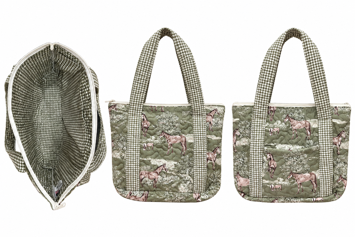 Ida Mae Home Riley Fields Olive Zipper Tote