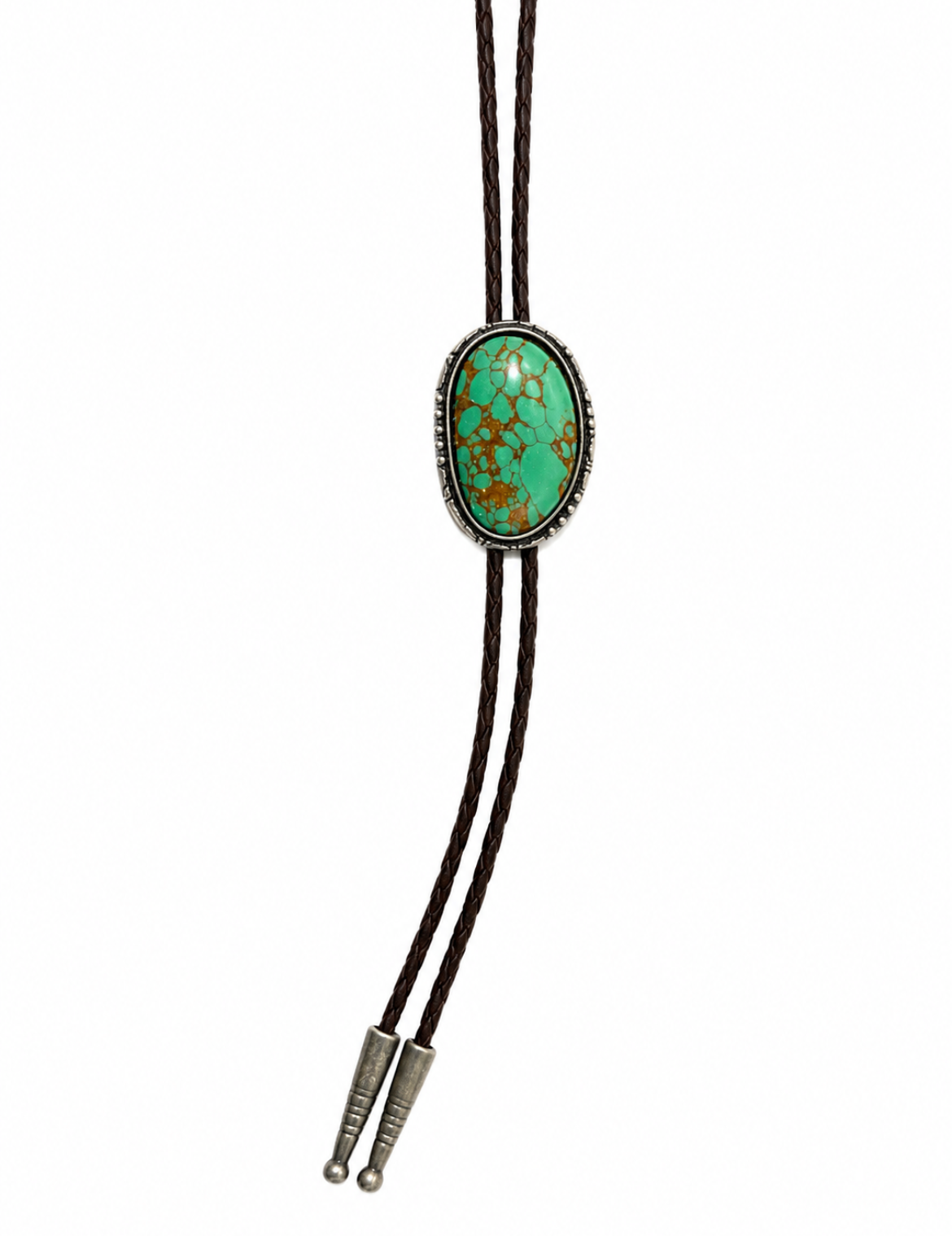 Turquoise Stone Bolo Brown Rope