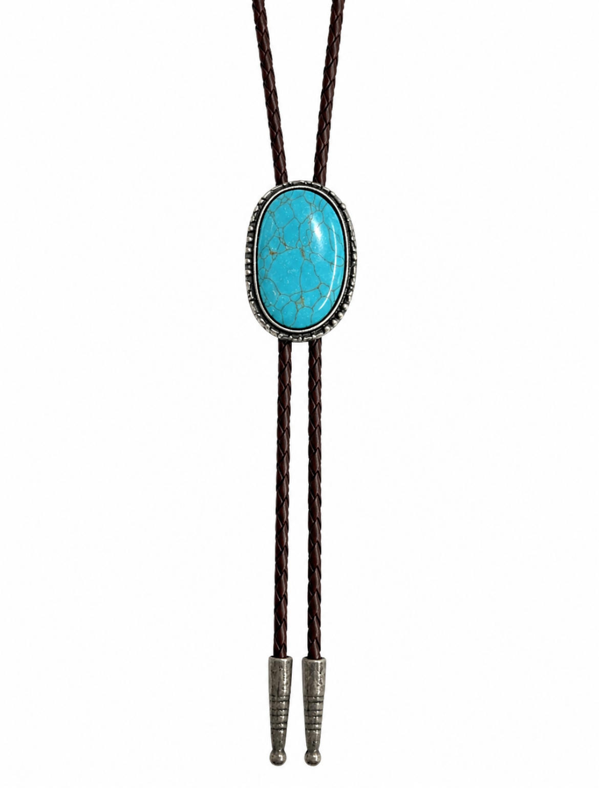 Turquoise Stone Bolo Brown Rope