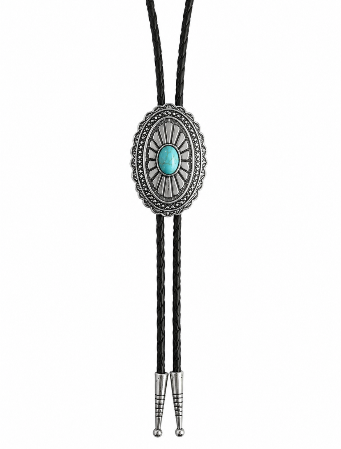 Medium Size Concho Bolo Brown Rope