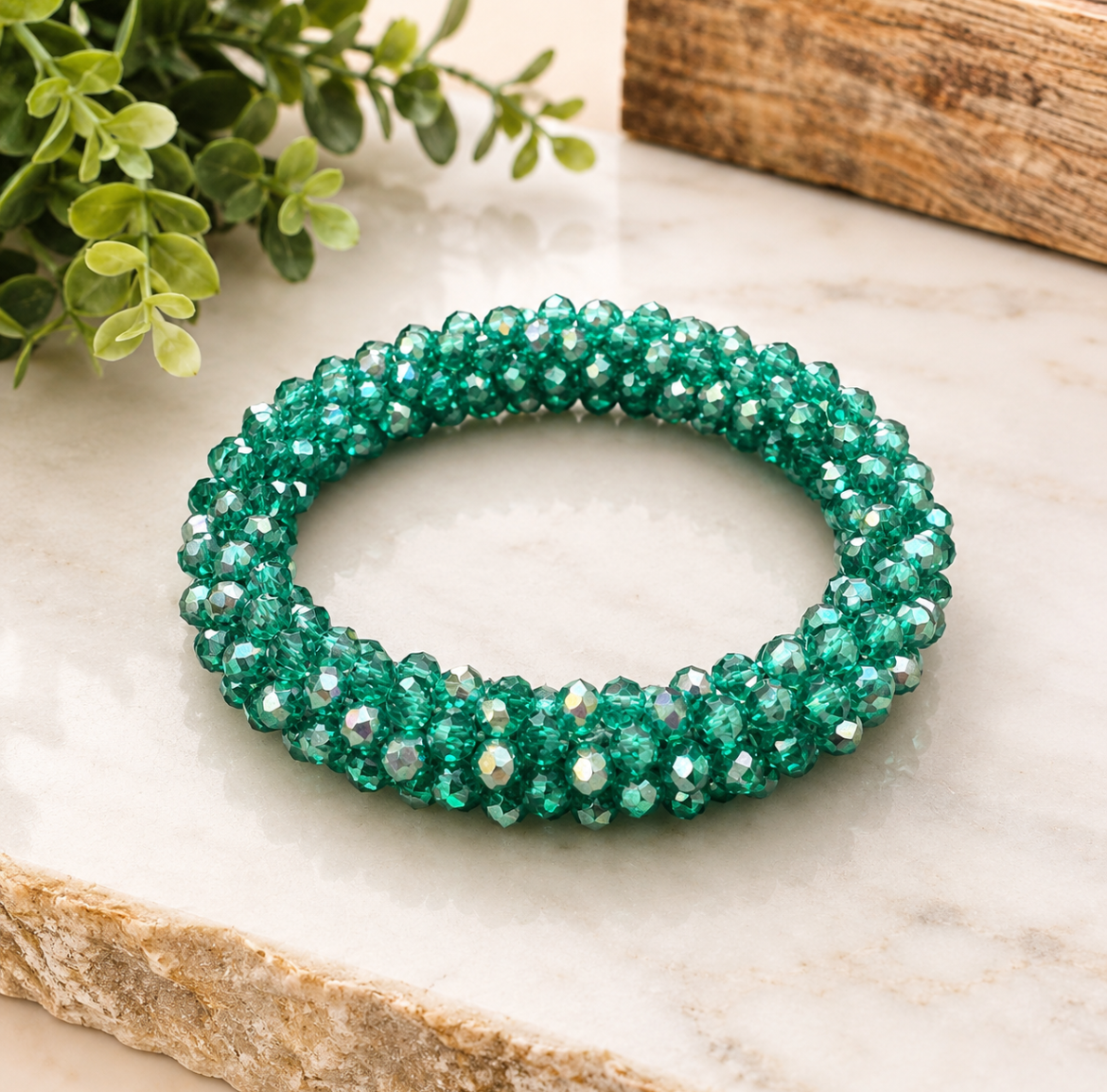 Woven Crystal Beaded Bracelet