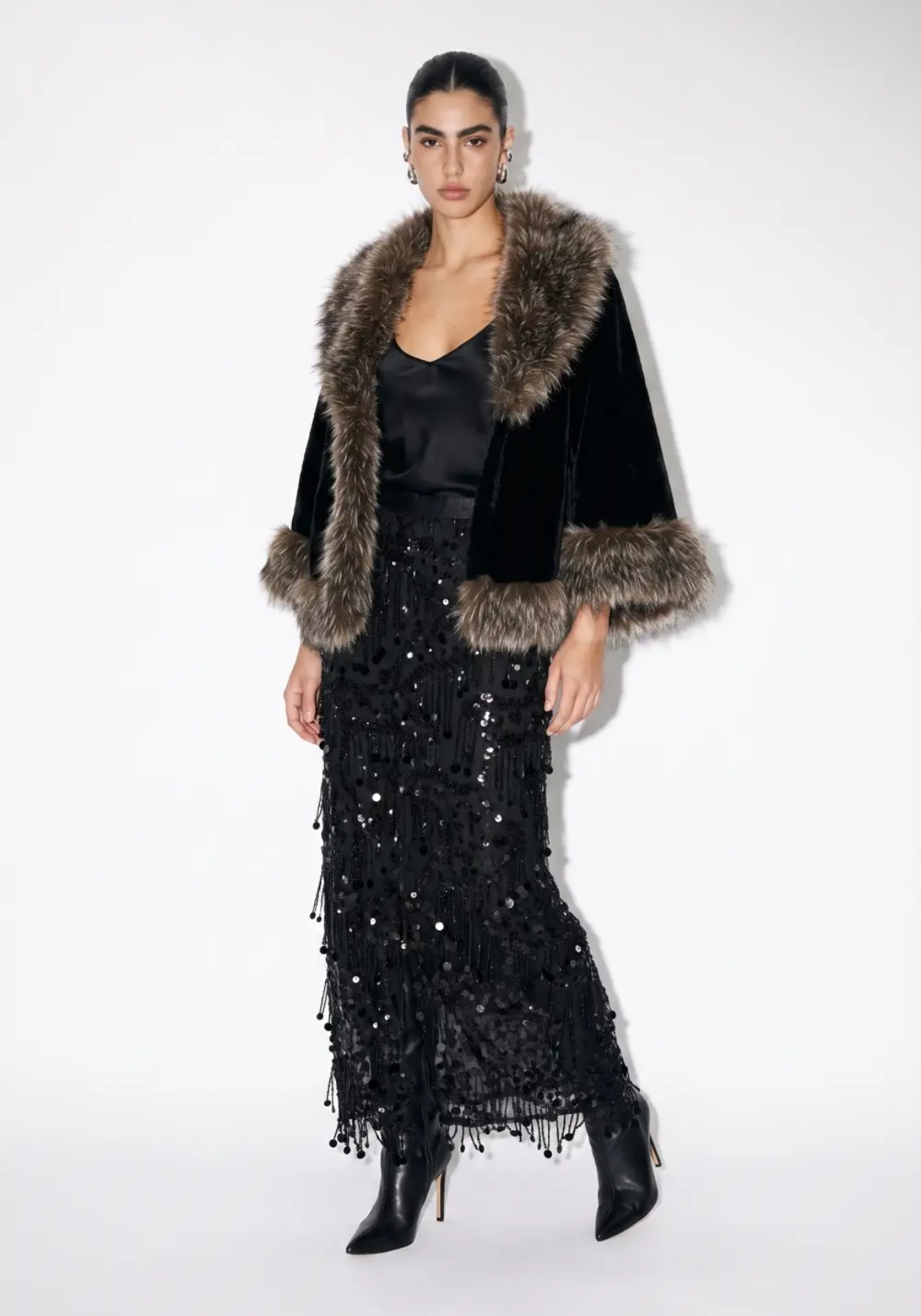 Beulah Style Faux Fur Velvet Jacket