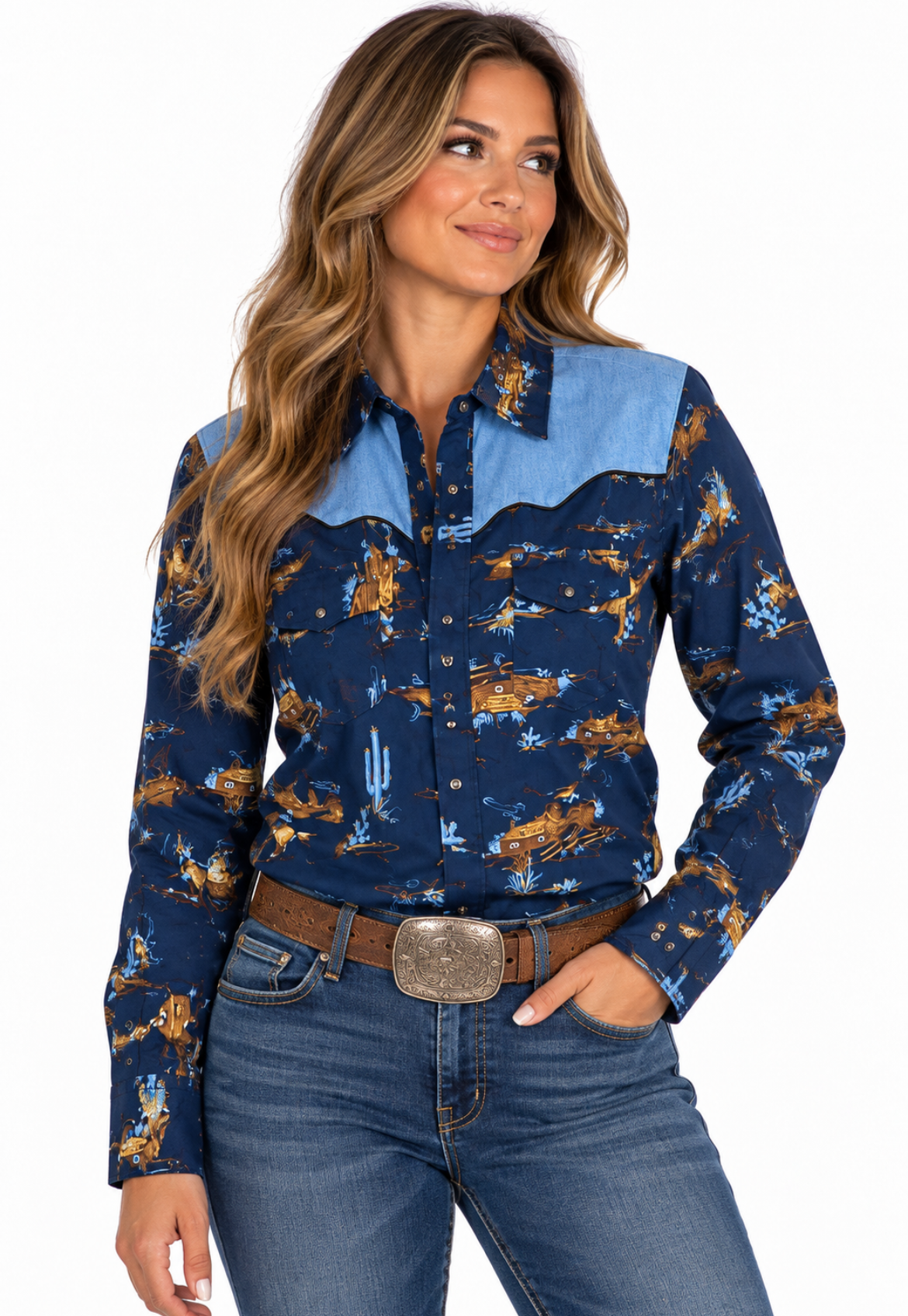 Stetson Ranch Life Print Viscose Twill Shirt