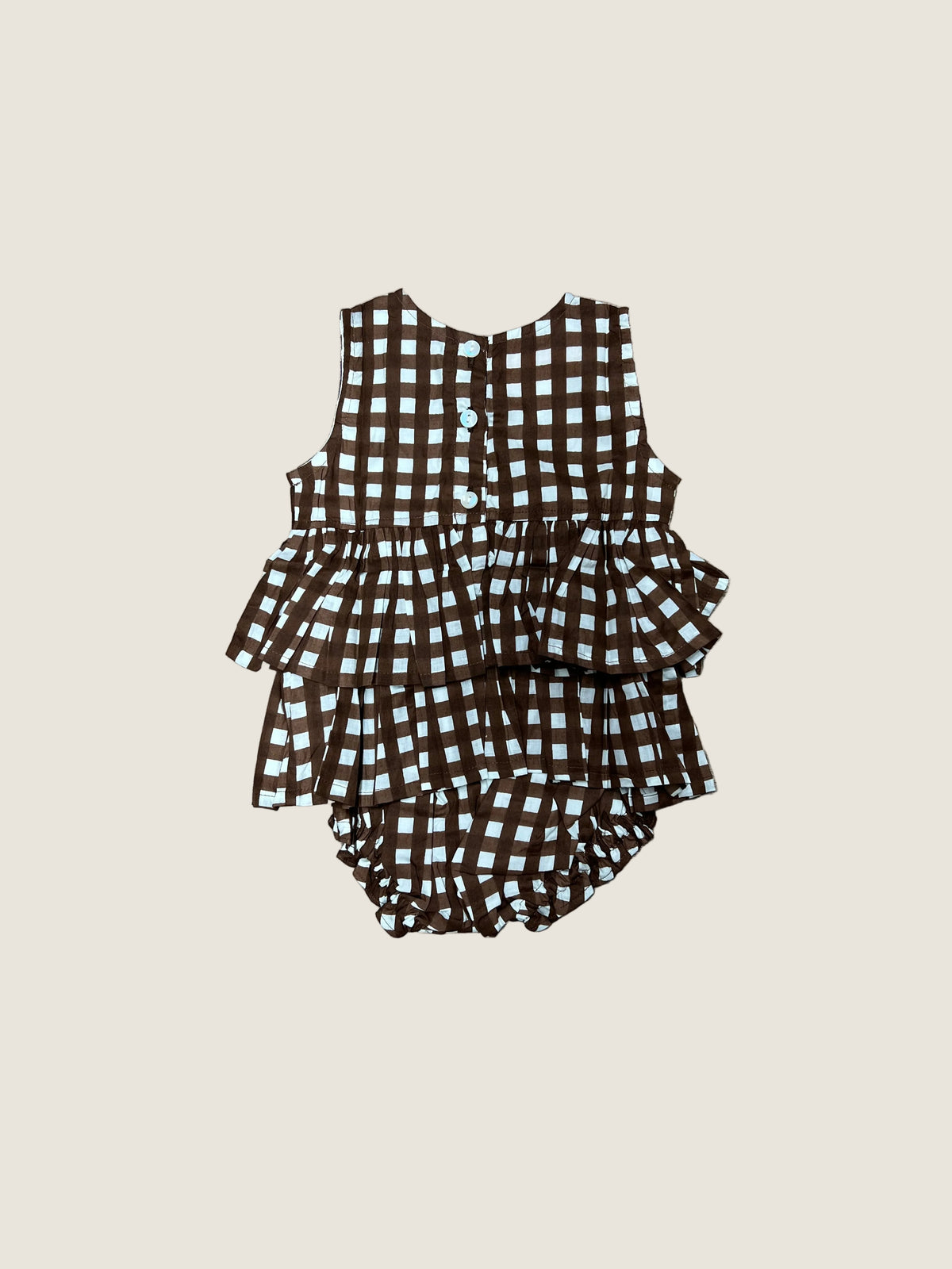 Lilbelle Dottie Bubble- Gingham Chocolate