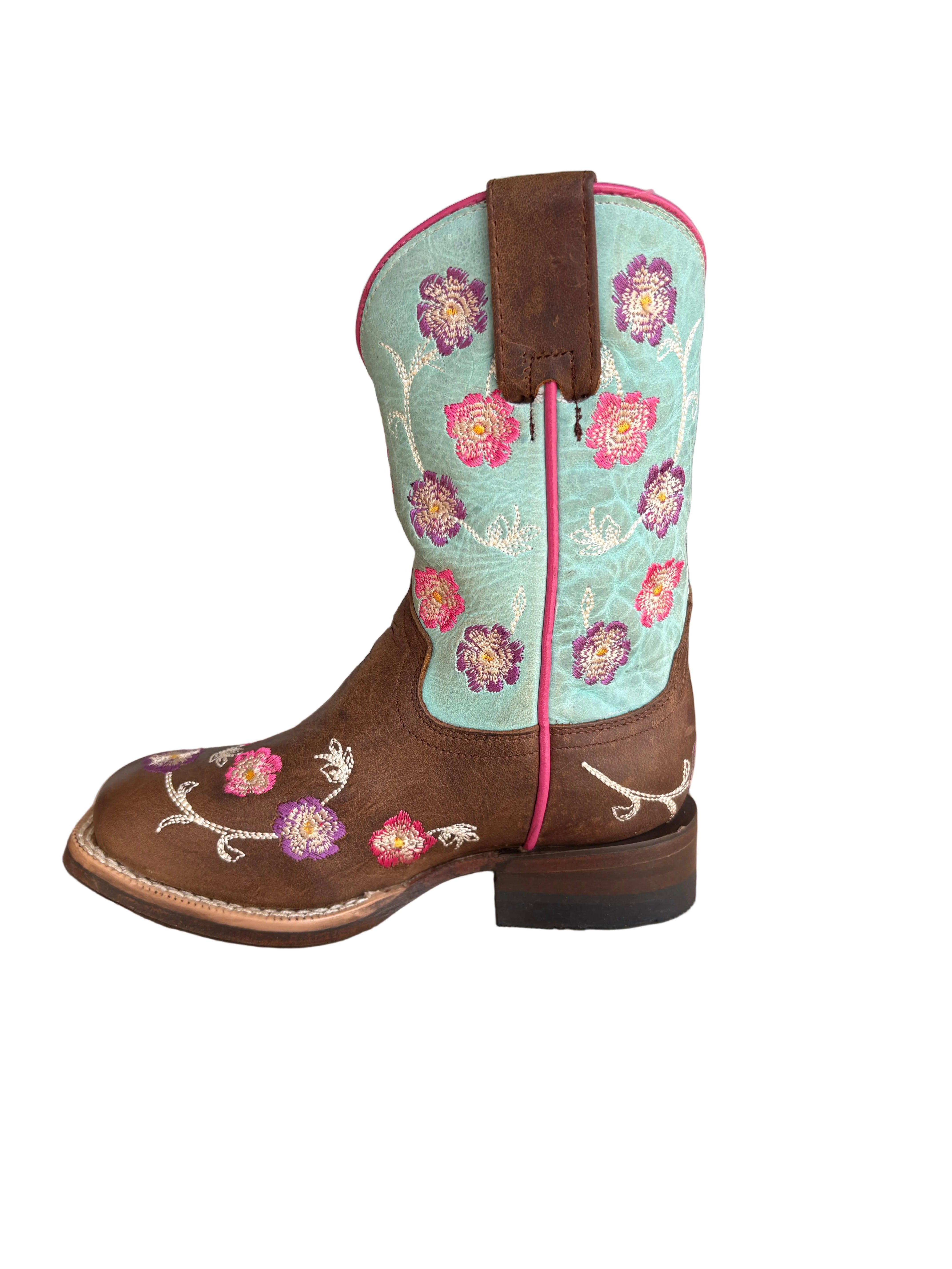 Roper Youth Americana Flowers Boot