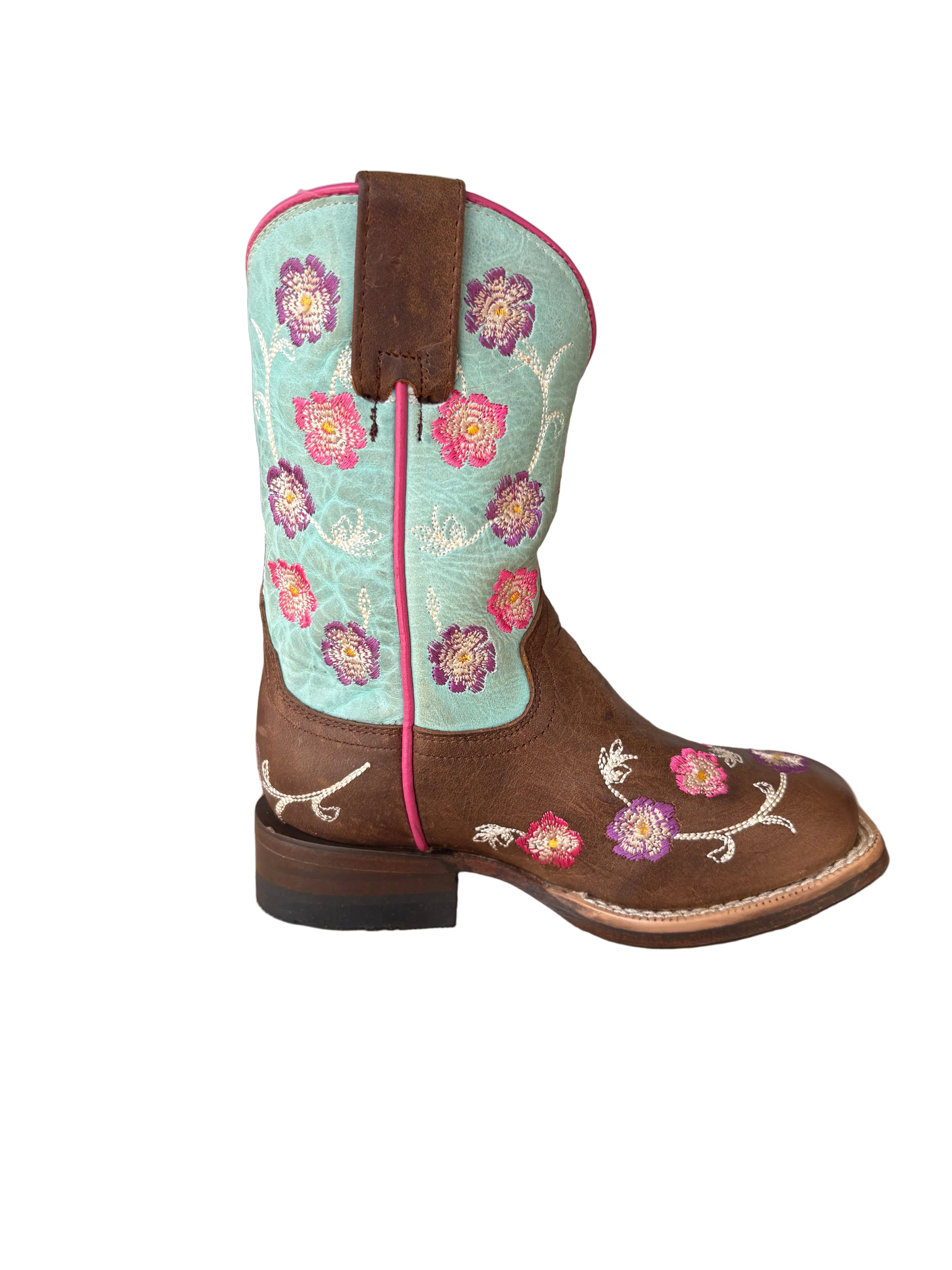 Roper Youth Americana Flowers Boot