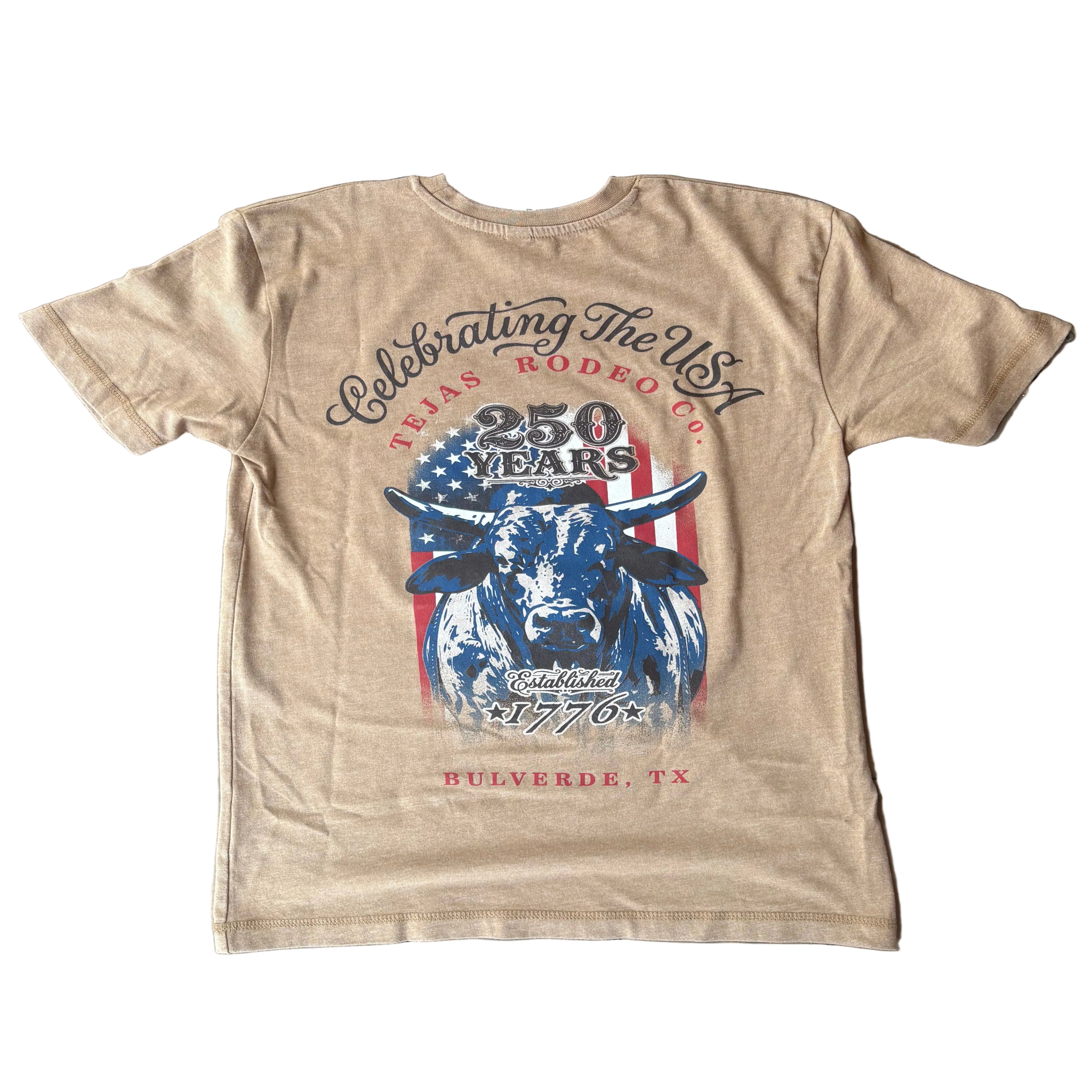 Adult - Bull Celebrating The USA T-Shirt