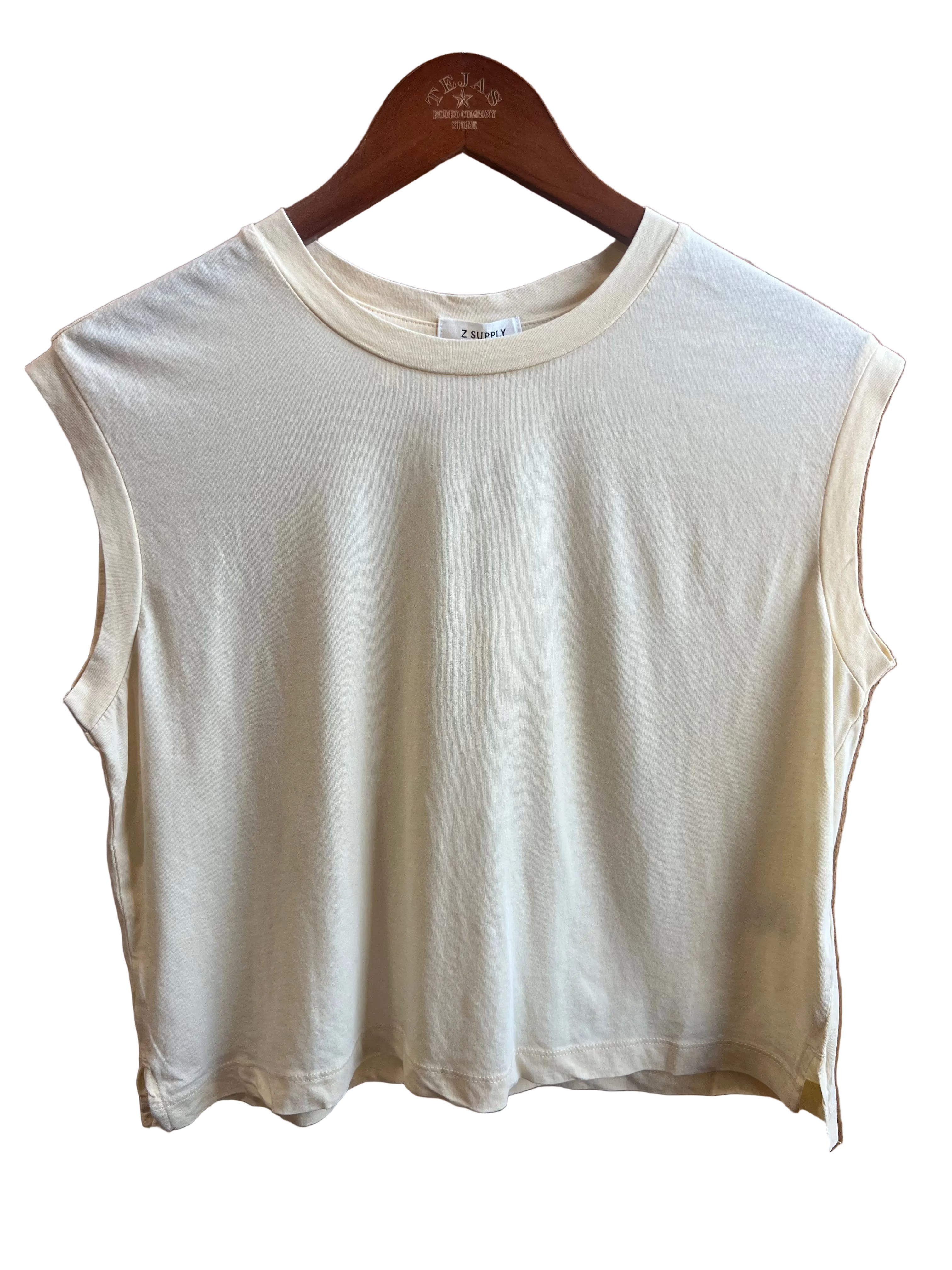 Z Supply Flex Sleeveless Tee Lemon Chiffon
