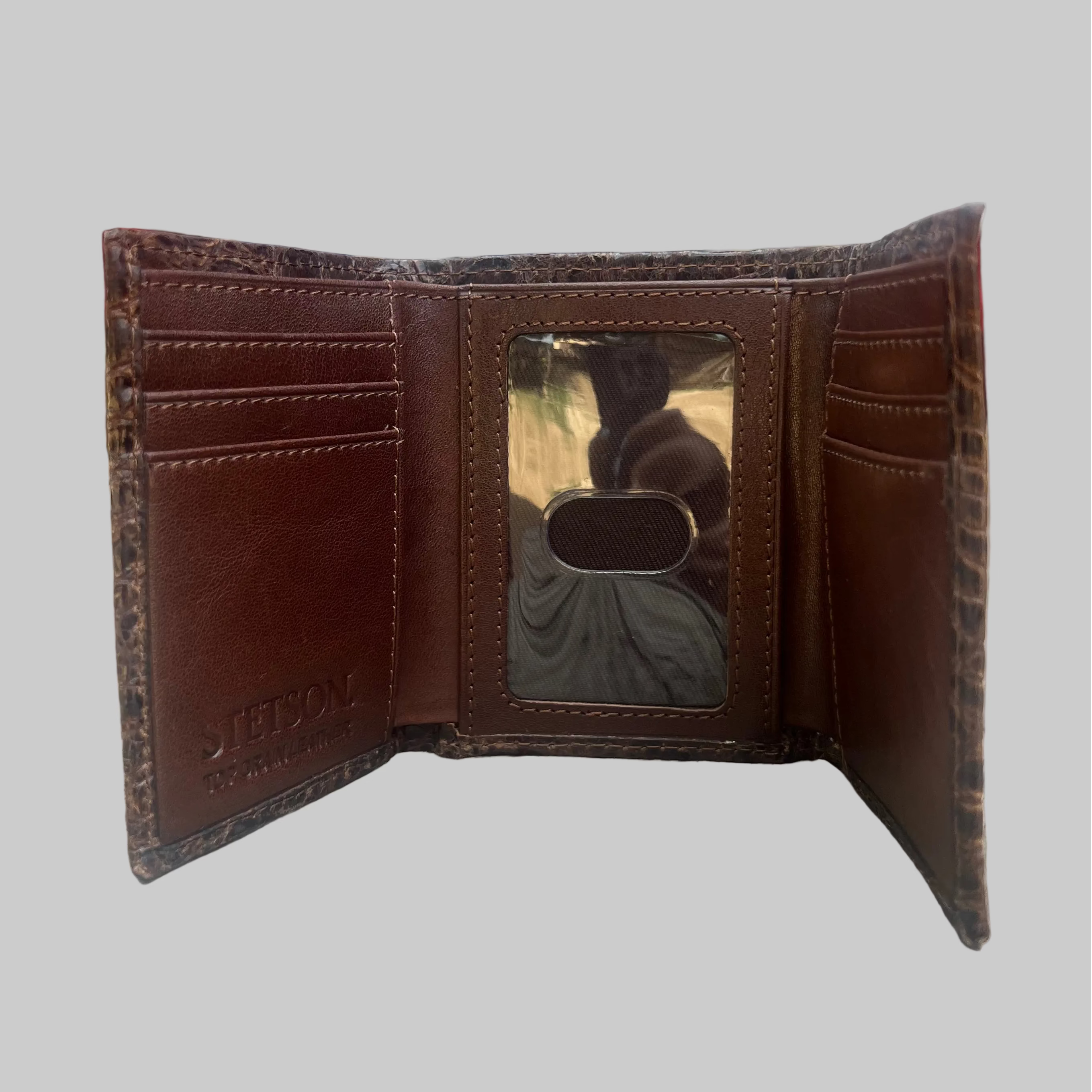 Men's Tri Fold Cognac Stetson Wallet