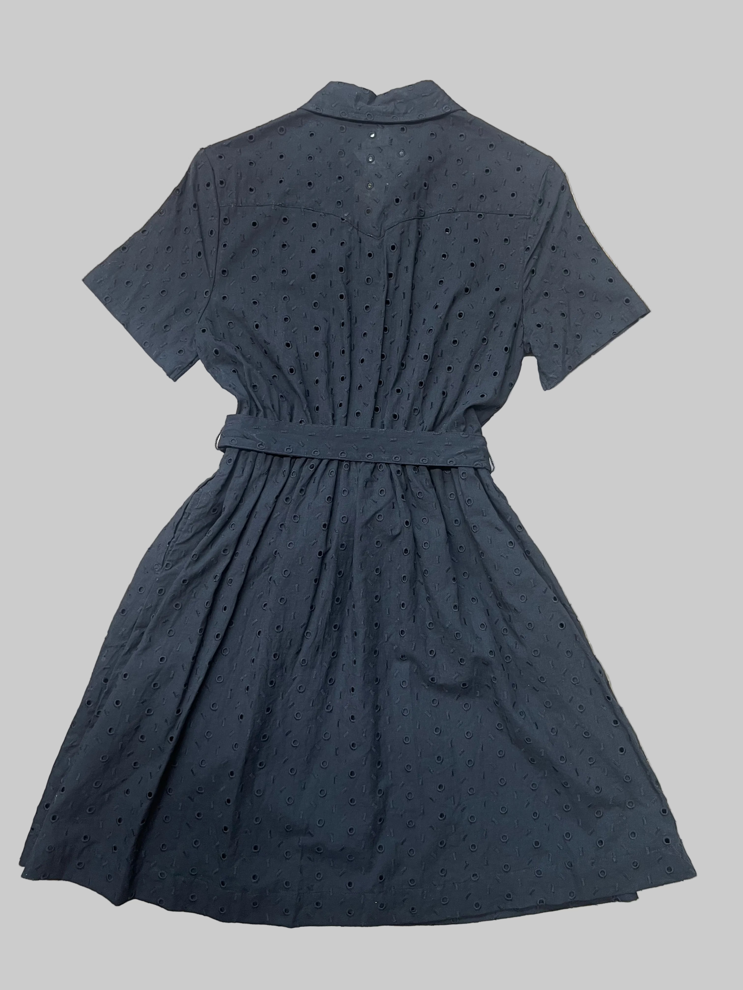 Ladies - Stetson Short Sleeve Black Linen Dress