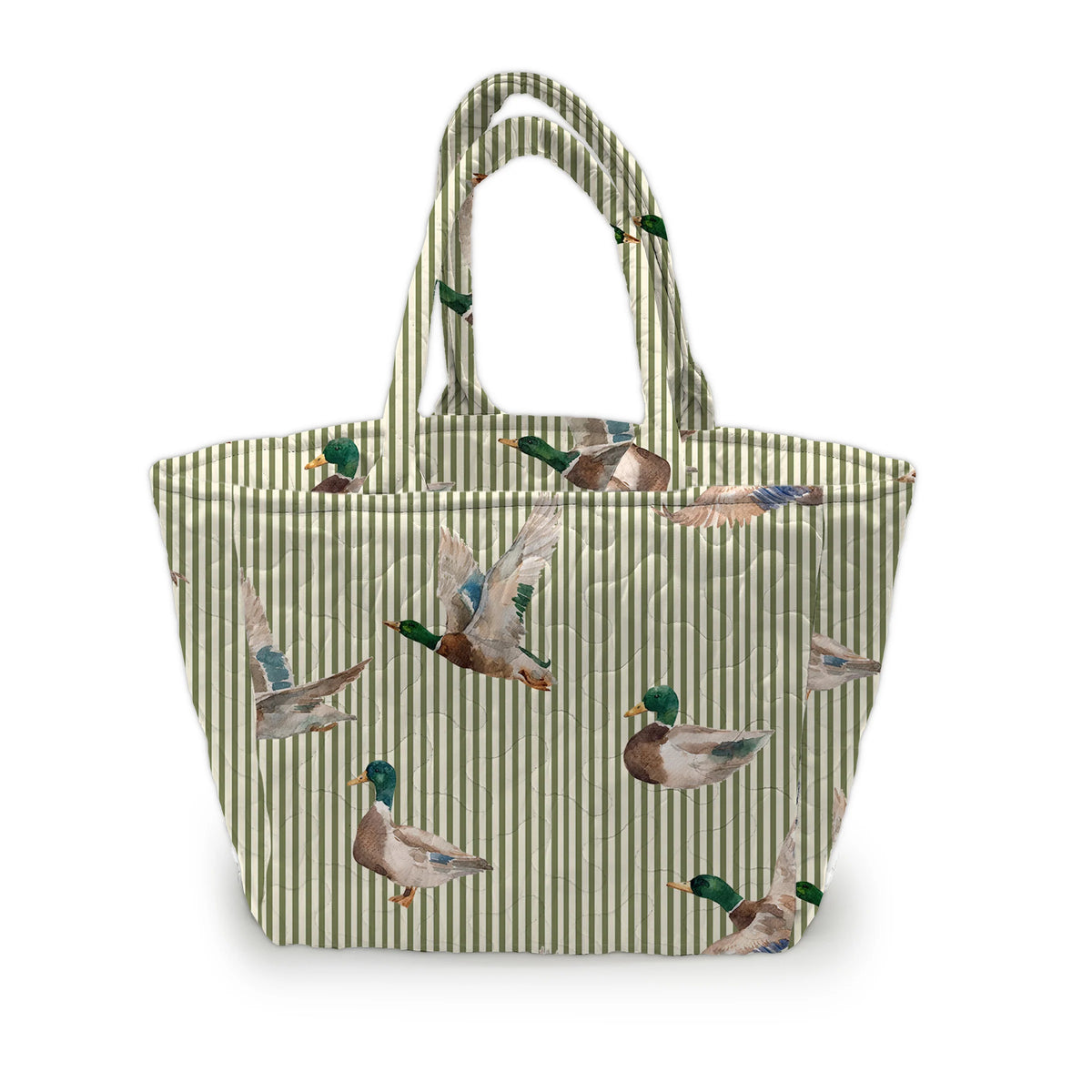 Ida Mae Home Mallory Ducks Olive Linen Handbag