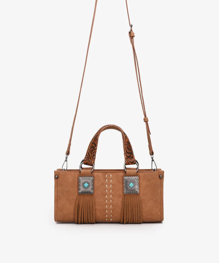 Montana West Western Fringe Concho Mini Crossbody Bag Navy