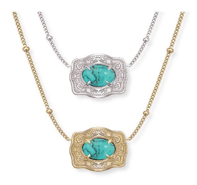 SpurWest Ultra Mini Belt Buckle Necklace (Oasis)