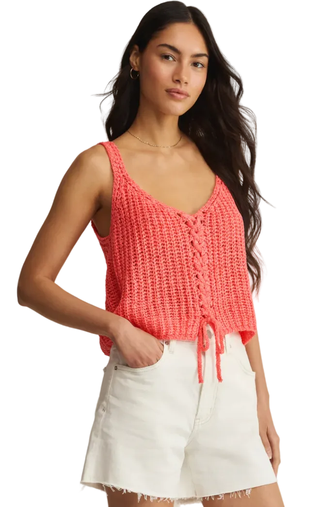 Z Supply Tate Lace Up Sweater Top