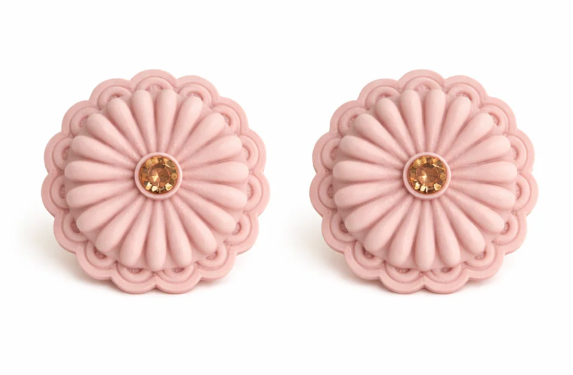 Rahya Concho Blush Pink Statement Earrings