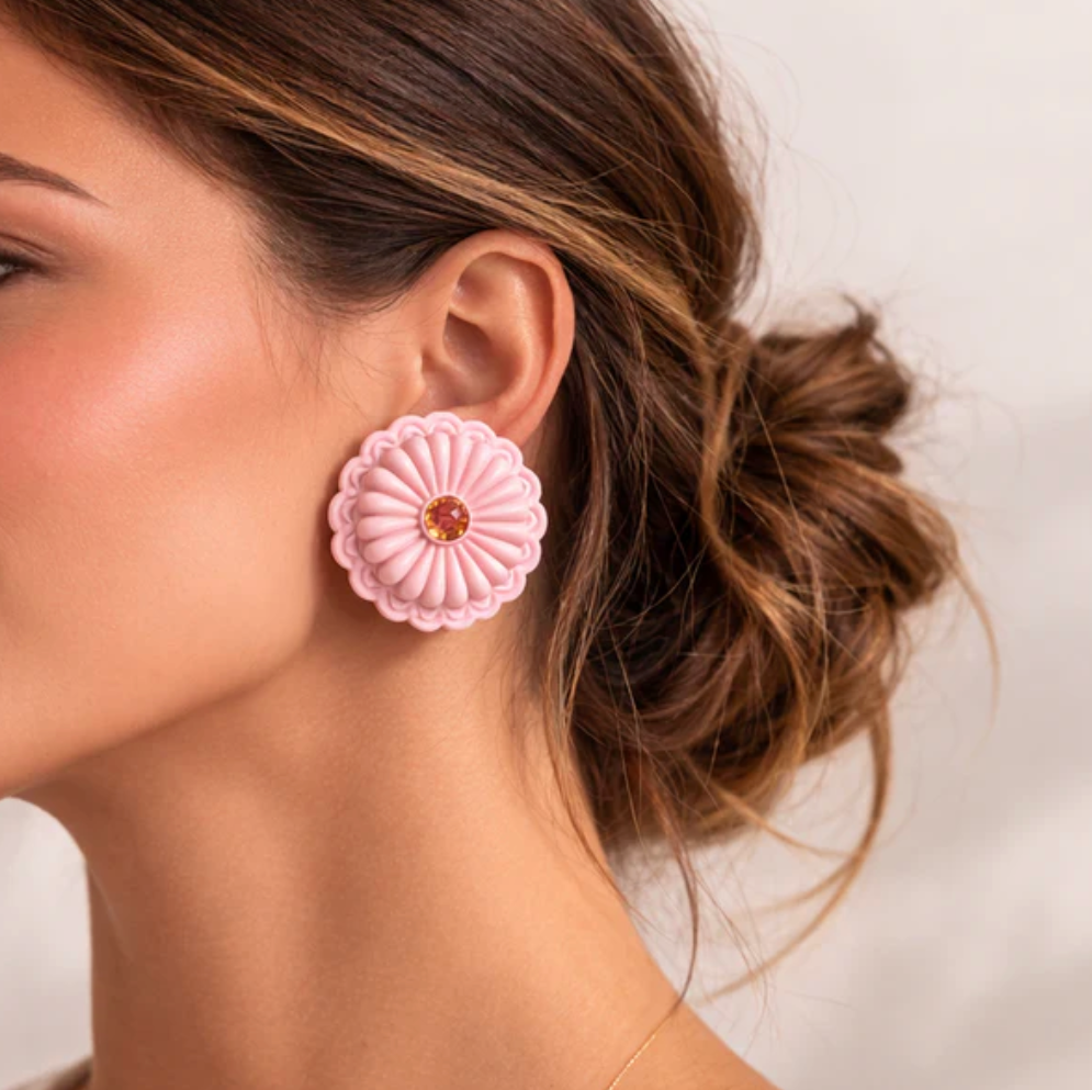 Rahya Concho Blush Pink Statement Earrings