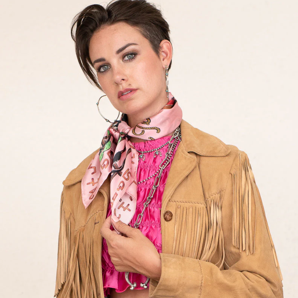 Stick Your Neck Out Pink Wild Rag