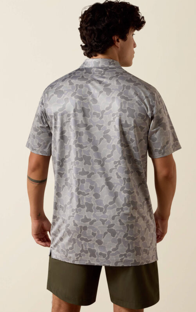Ariat Men's All Over Print Heathered Fitted Polo