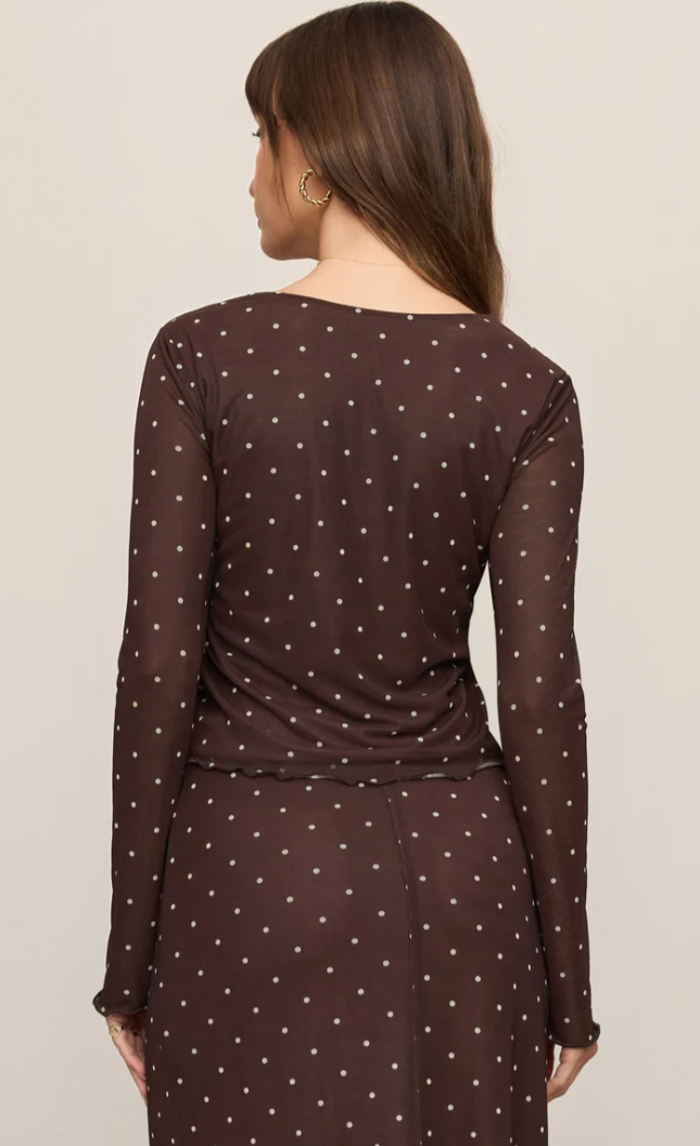 Z Supply Amara Polka Dot Mesh Top