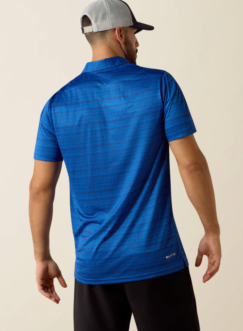 Ariat Men's All Over Print Heathered Fitted Polo