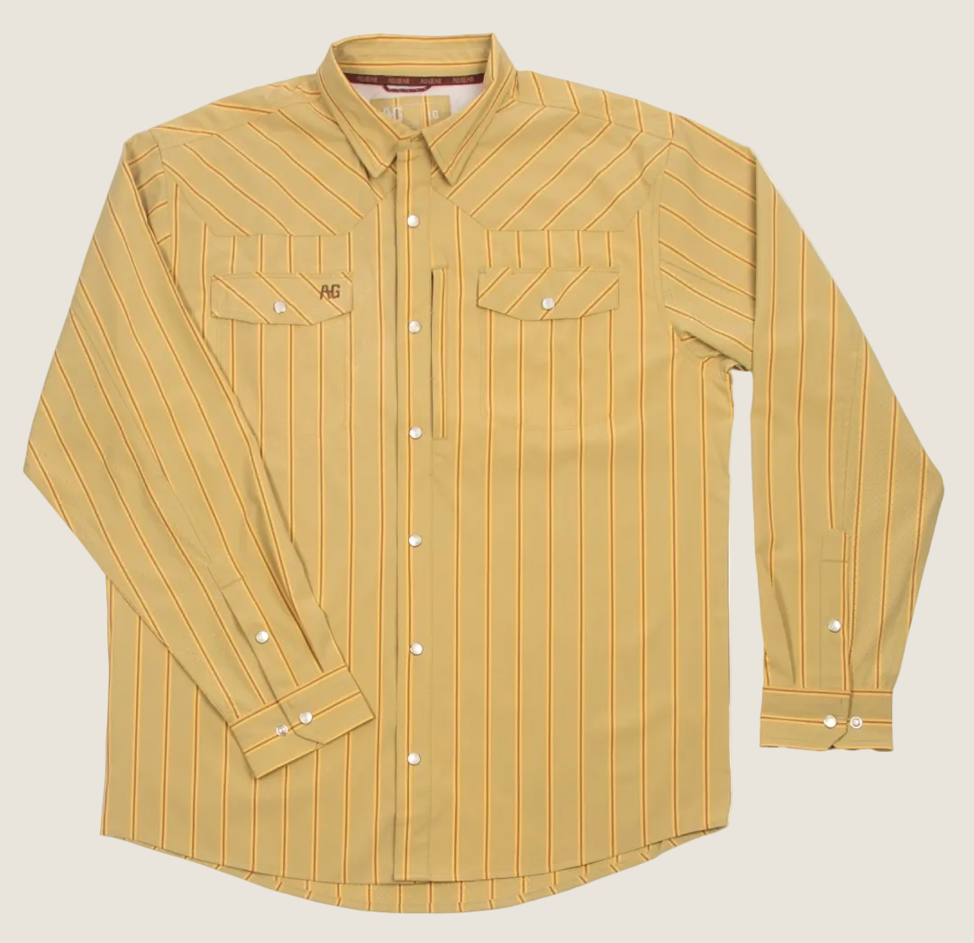 AG-Gear Men's Button Down Shirt - Pin Stripe Cedar
