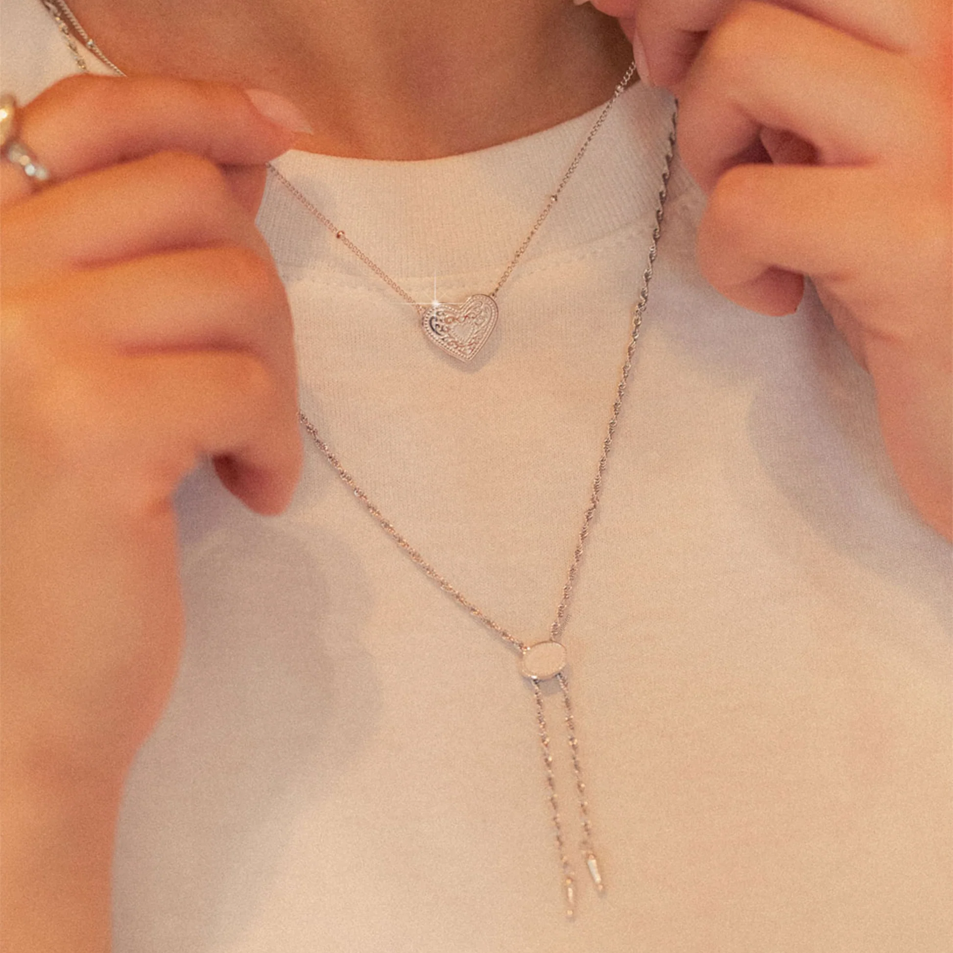 SpurWest Mini Belt Buckle Necklace (Initial) Silver (16"+2" Extender)