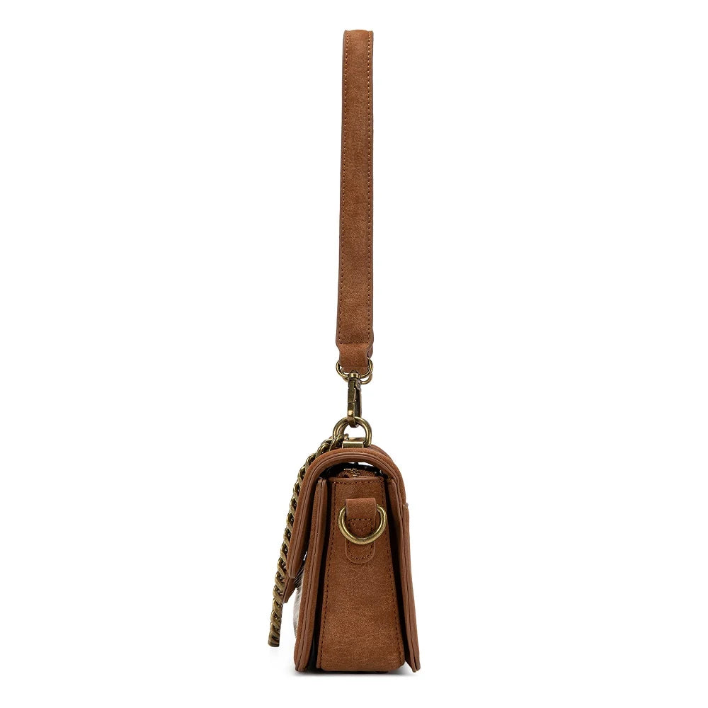 Trinity Ranch Cowhide Floral Cutout Crossbody Purse