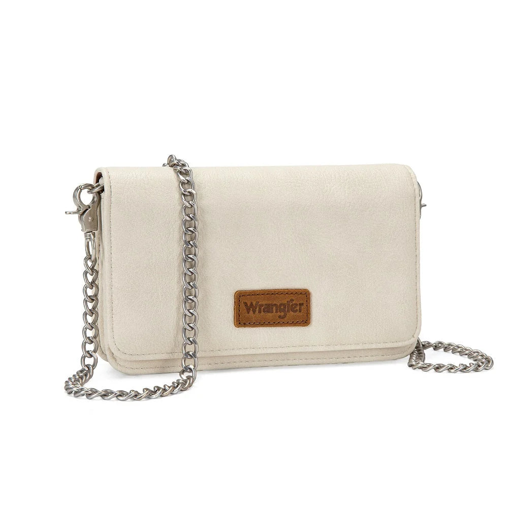 Wrangler Dual Strap Bandana Ruched Flap Crossbody Wallet Bag