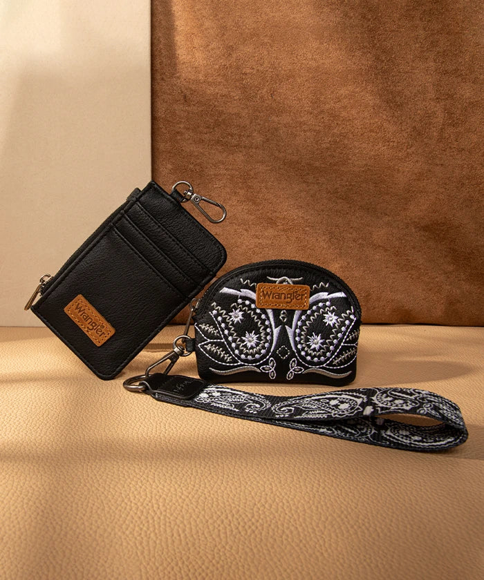 Wrangler Paisley Bandana Card Holder and Wallet Set