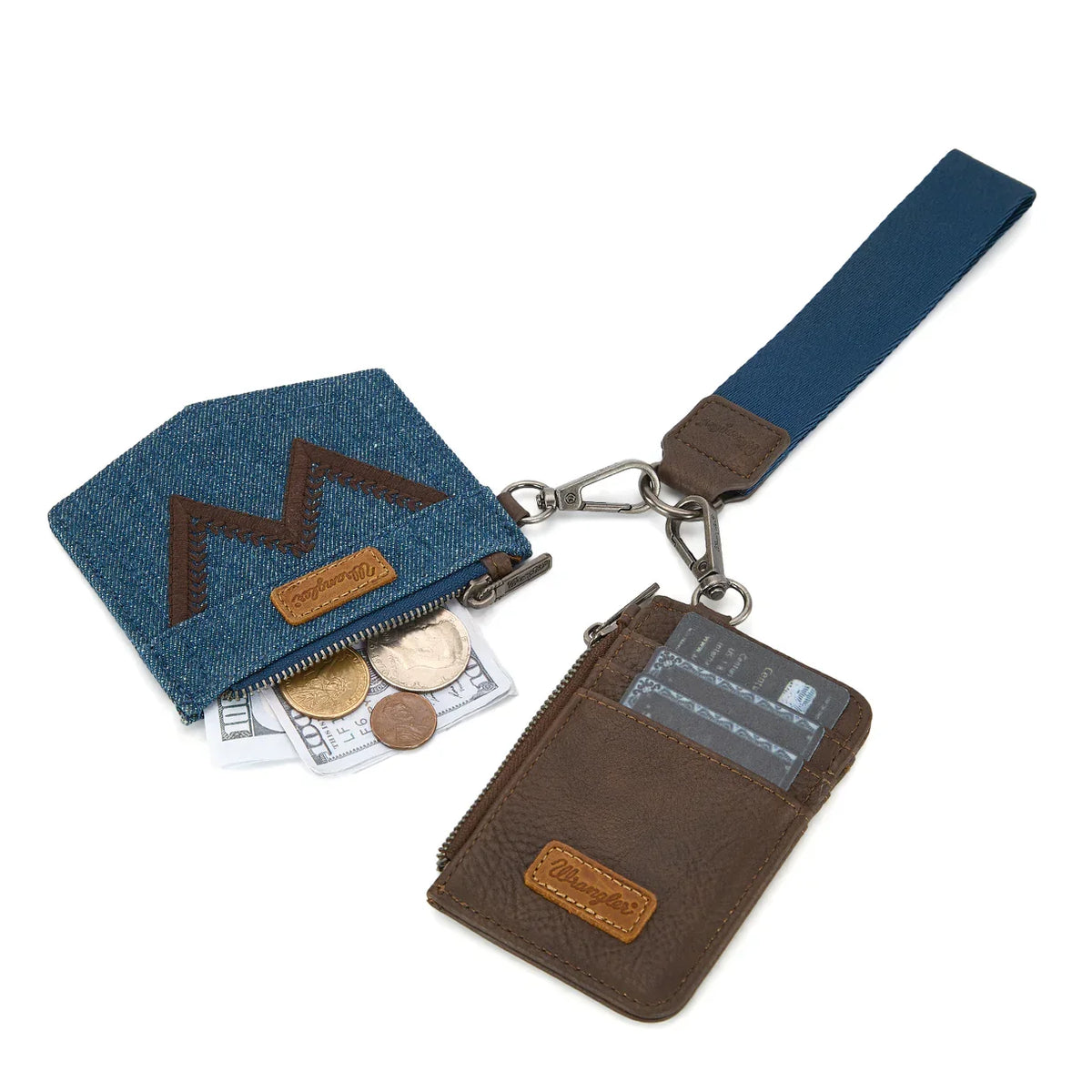 Wrangler Embroidered Dual Pouch Wristlet