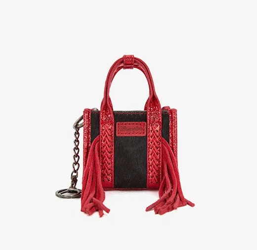 Wrangler Cowhide Mini Fringe Tote / Keychain Bag