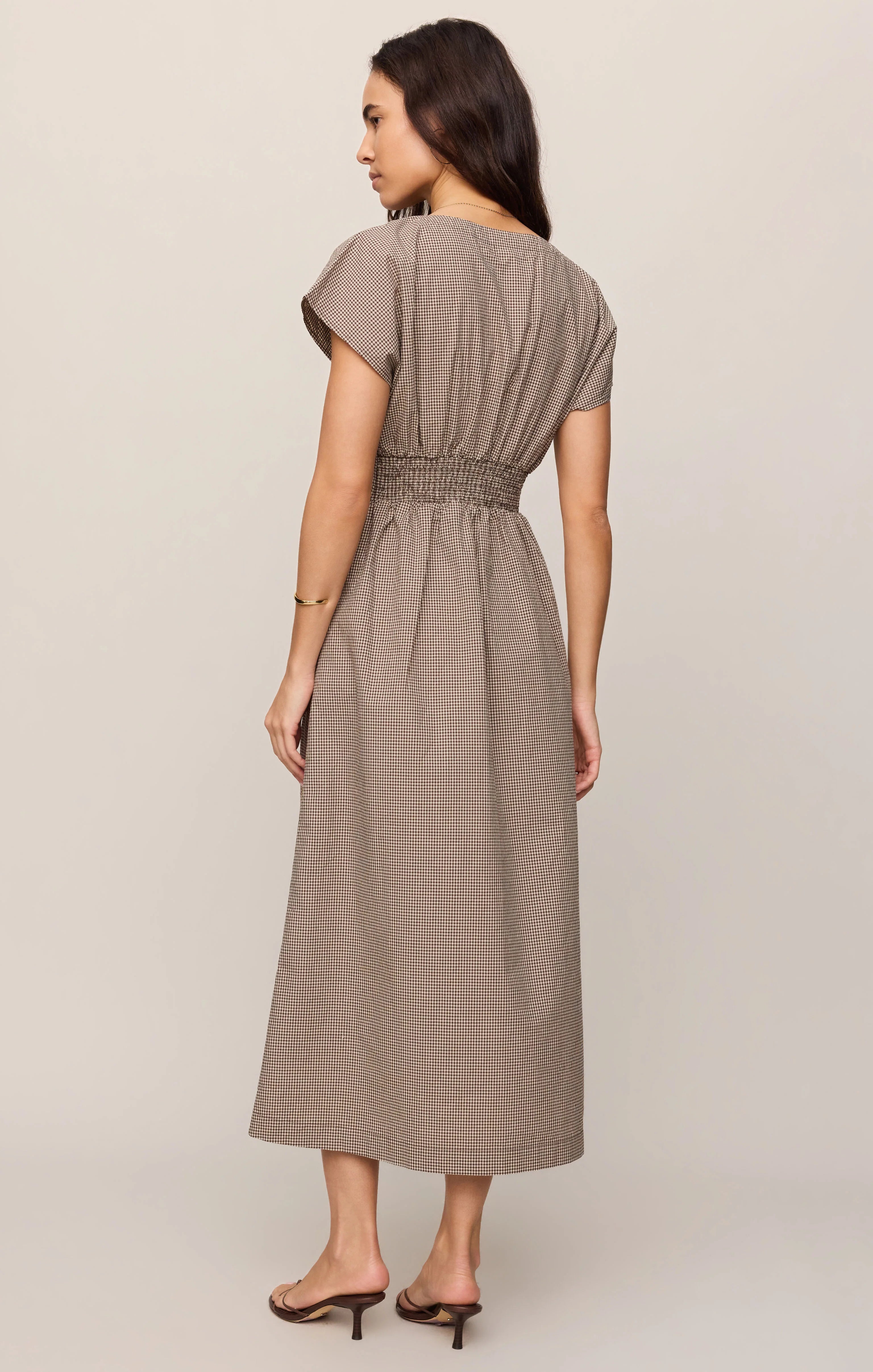 Z supply Sanna Gingham Maxi Dress Dark Chocolate