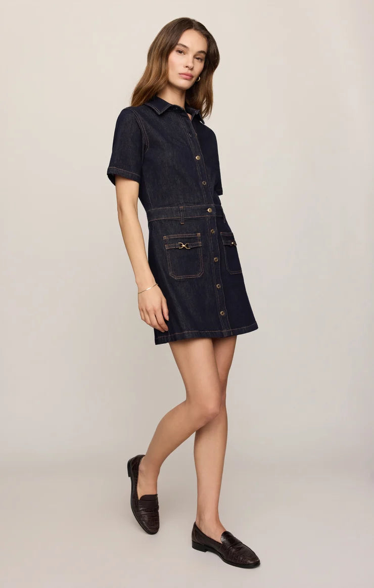 Z Supply The Crush Denim Dress Midnight Air