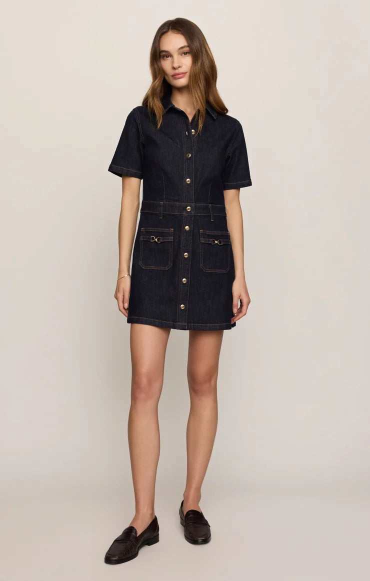 Z Supply The Crush Denim Dress Midnight Air
