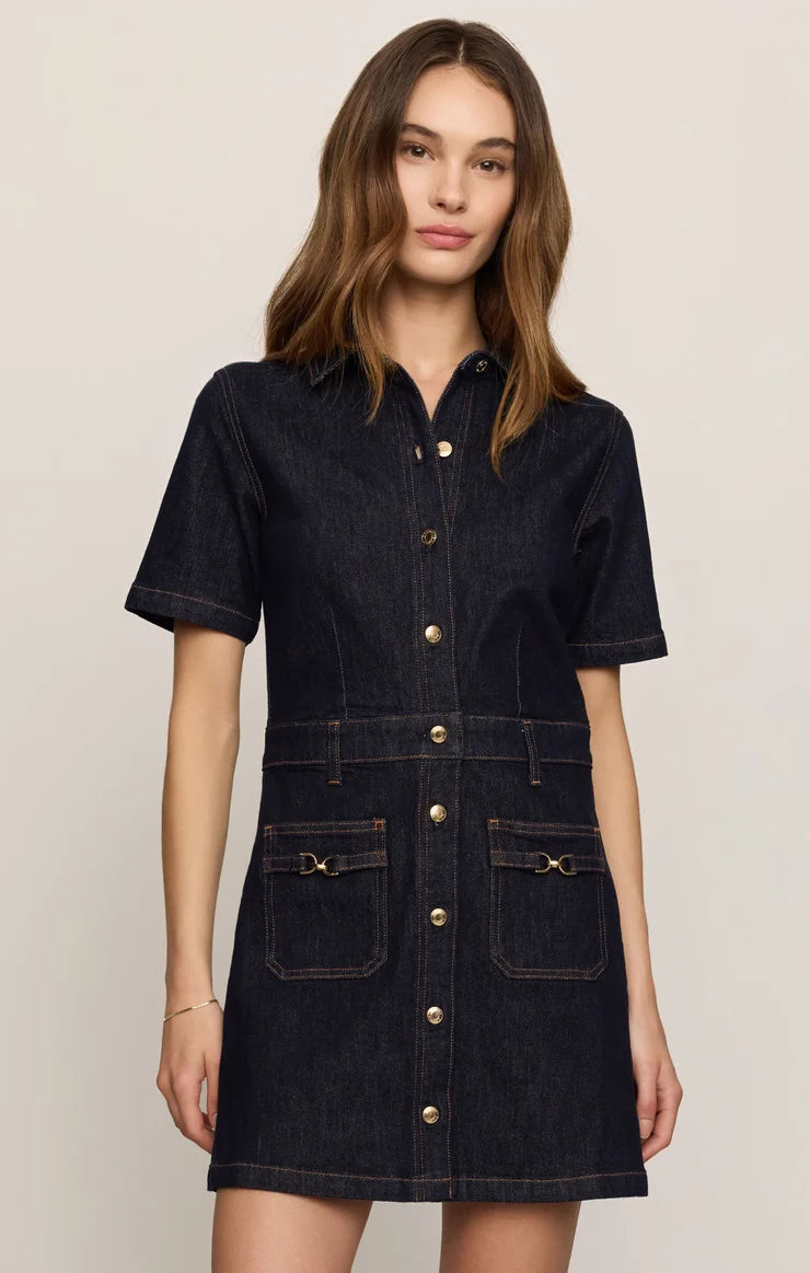 Z Supply The Crush Denim Dress Midnight Air
