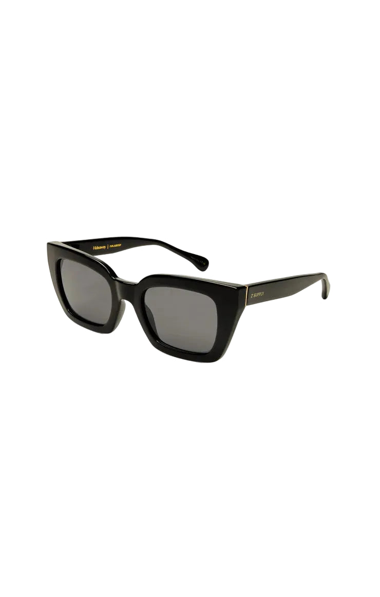 Z Supply Hideaway Polished Black-Grey Polarized Sunglasses